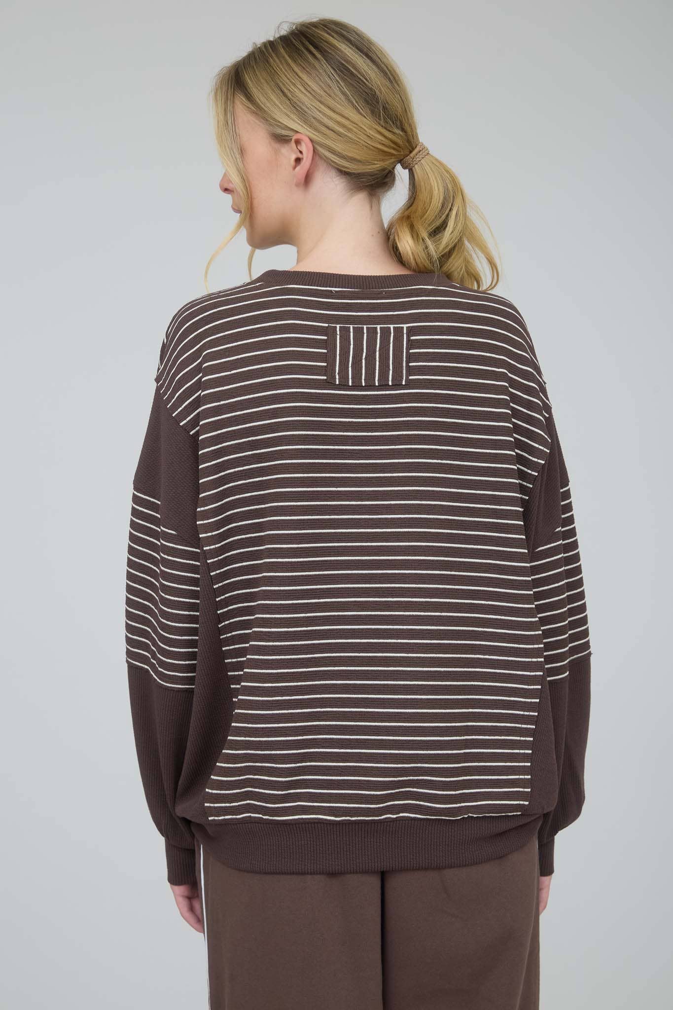 Full Moon Striped Top / Black
