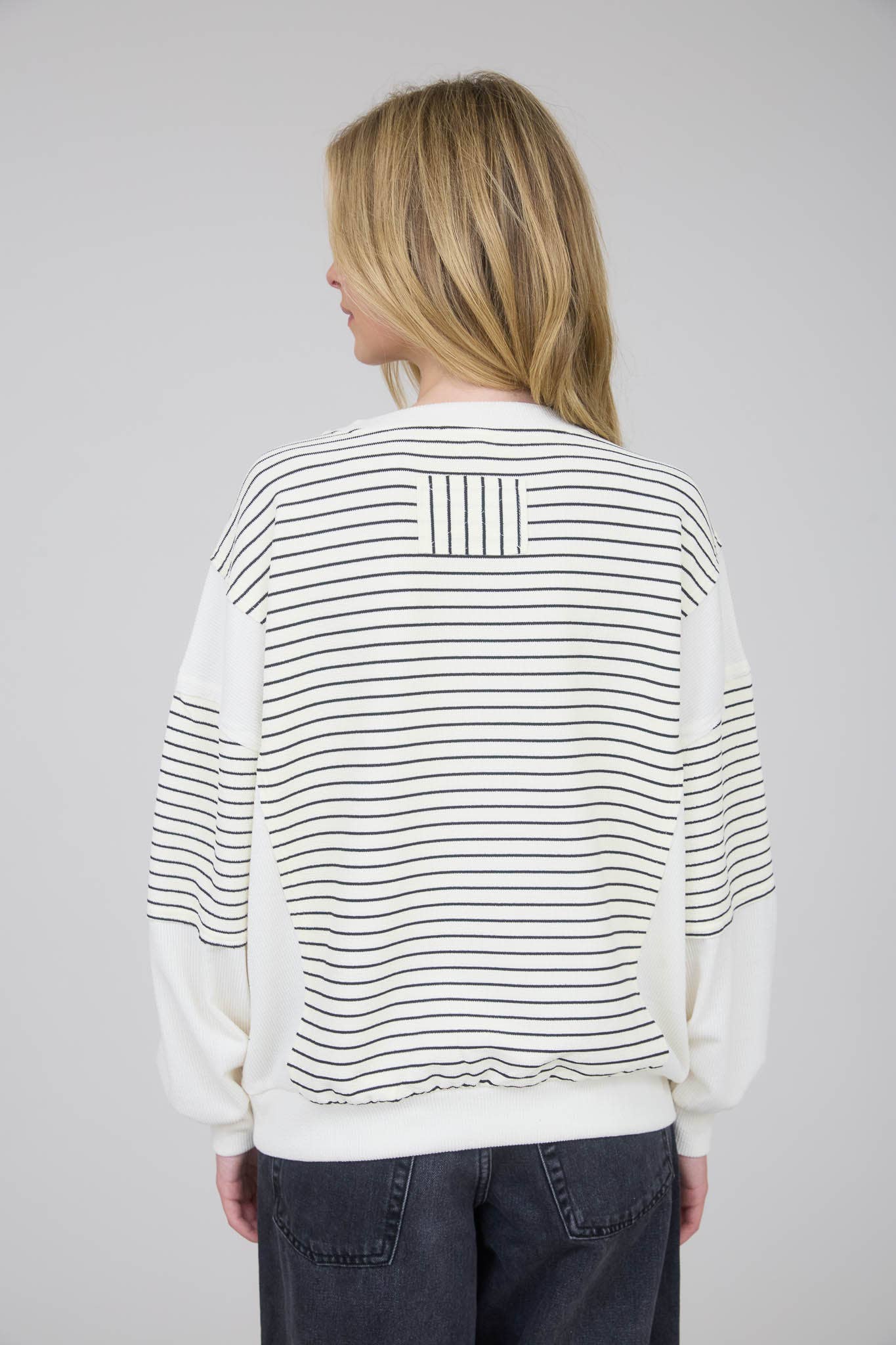Full Moon Striped Top / Black