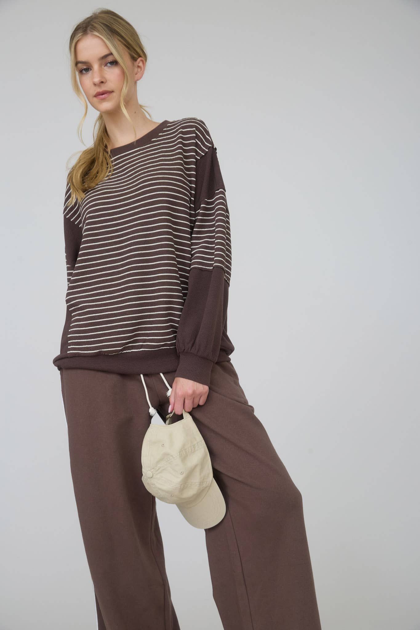 Full Moon Striped Top / Black