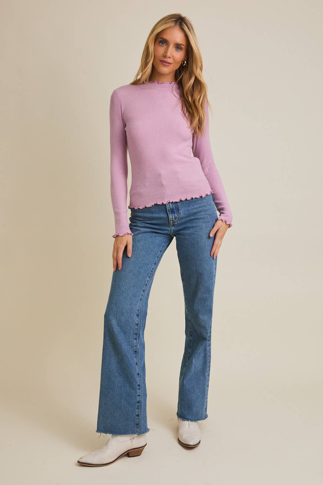 Lilac Dreams Mock Neck Top