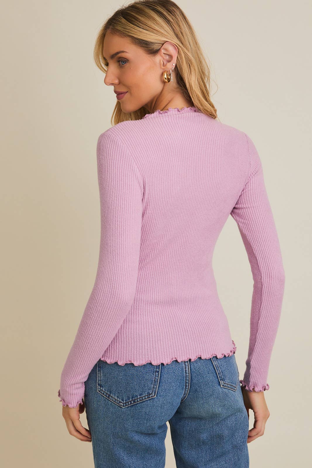 Lilac Dreams Mock Neck Top