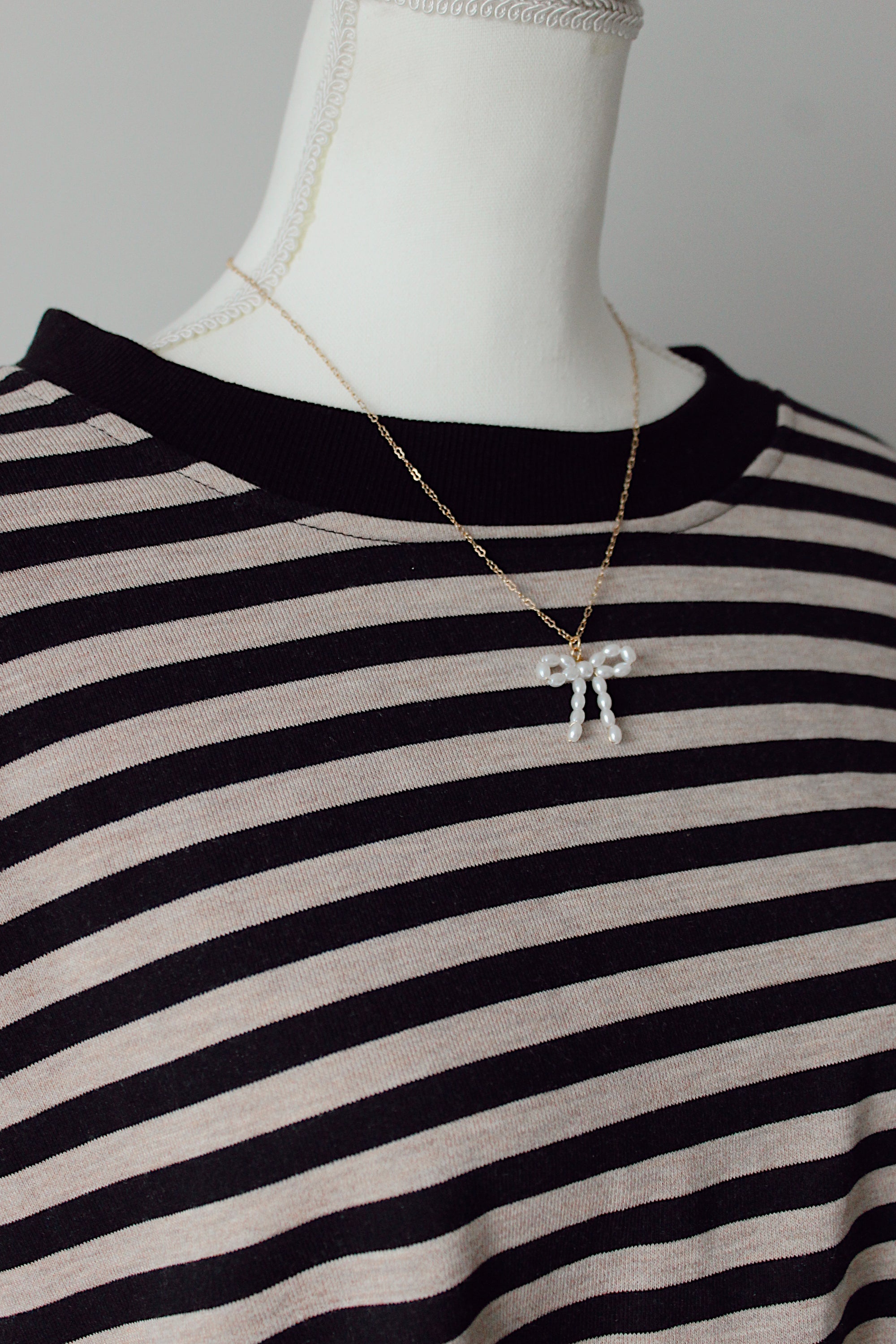 Seeing Stripes T-shirt Dress / Black + Oatmeal