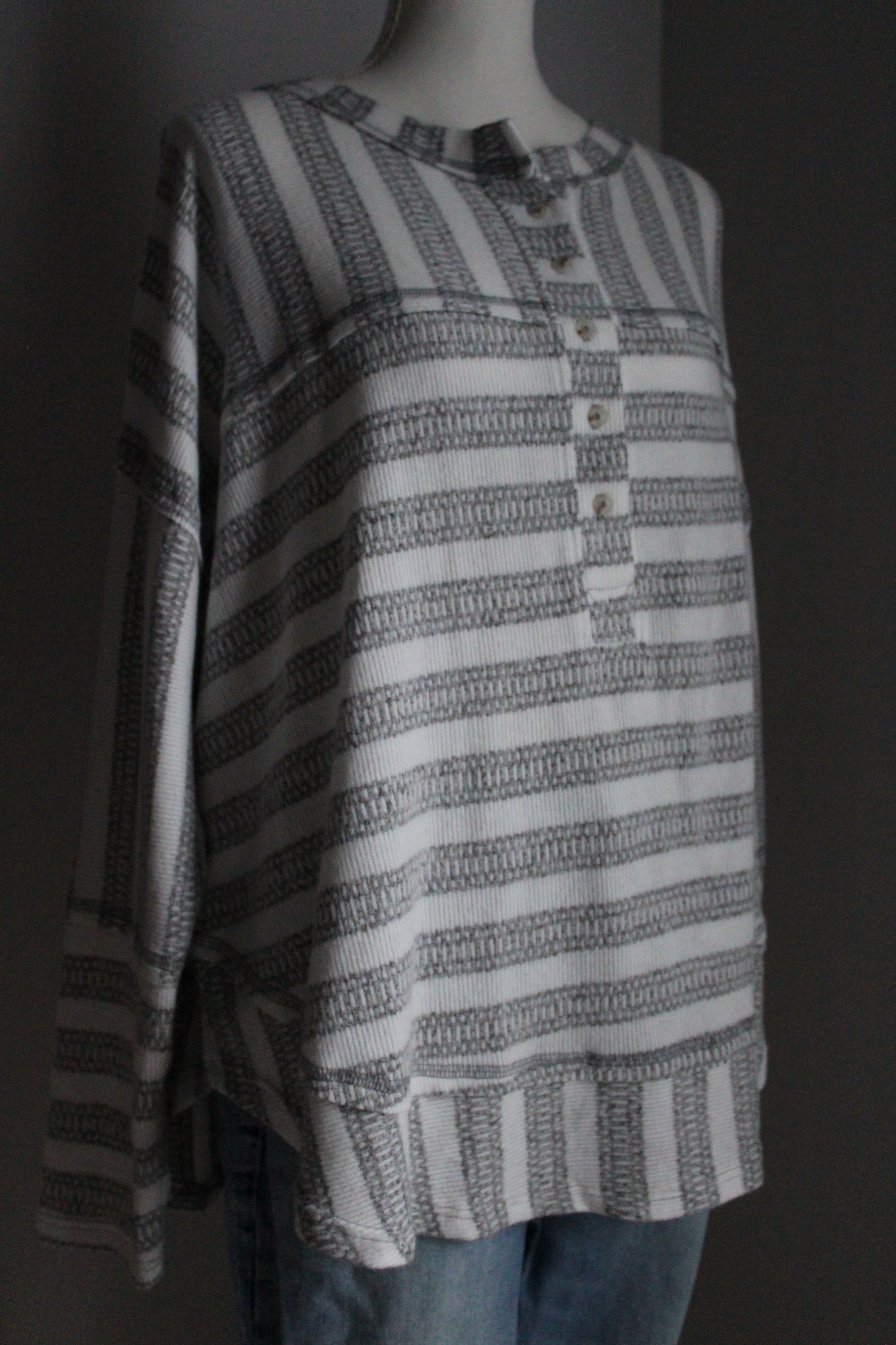 Sadie Raw Hem Striped Top