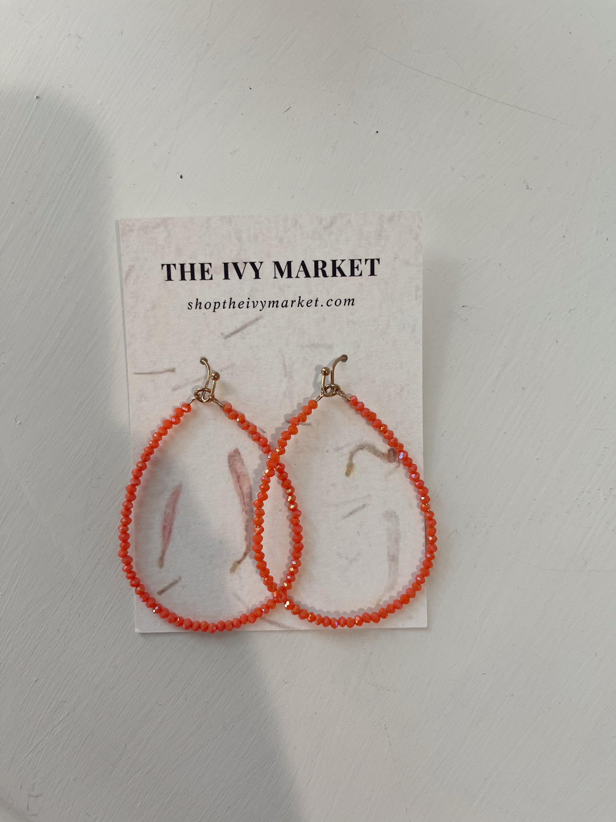 Orange Teardrop Earrings