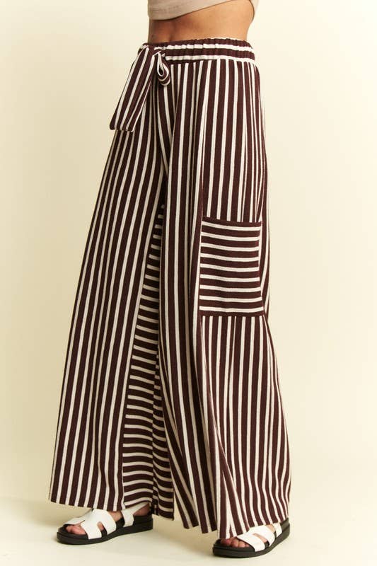 Brown Sugar Stripe Wide Leg Pants
