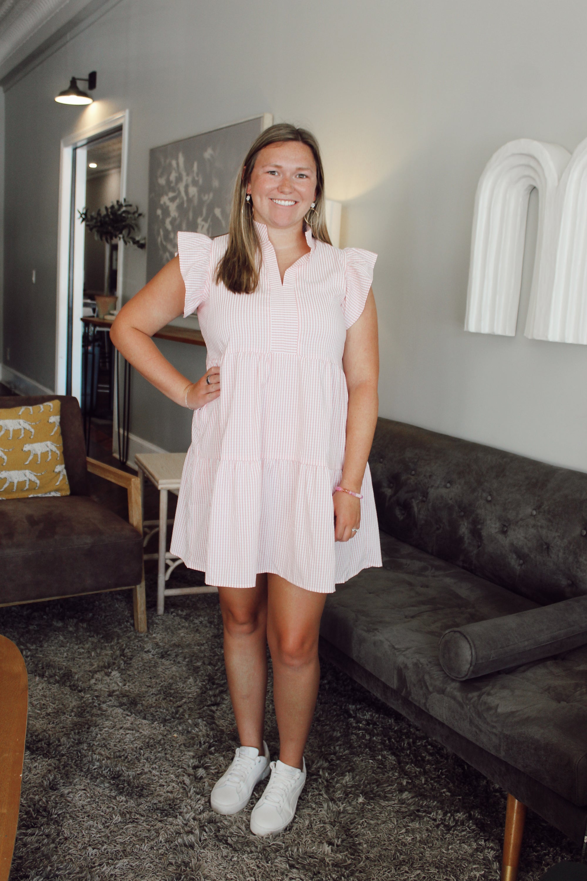 Just Peachy Seersucker Dress