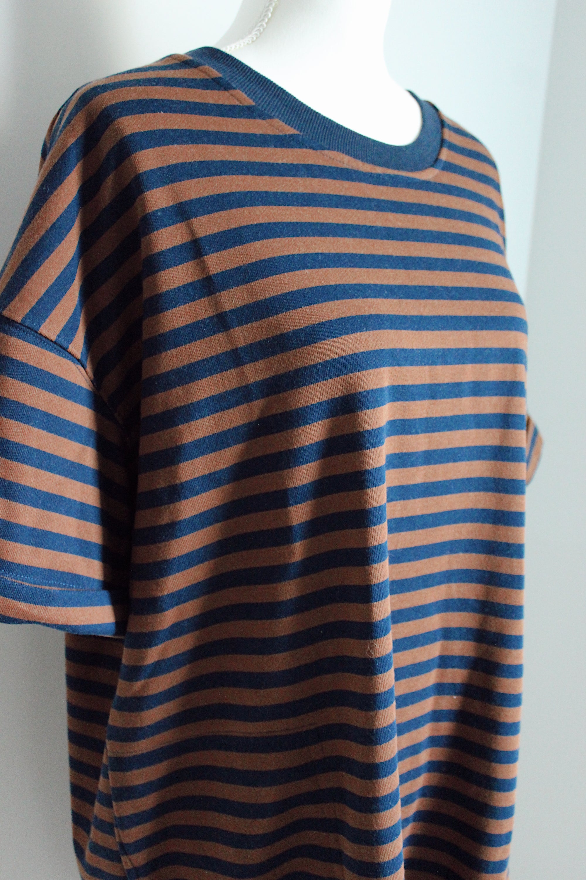 Seeing Stripes T-shirt Dress / Brick + Navy