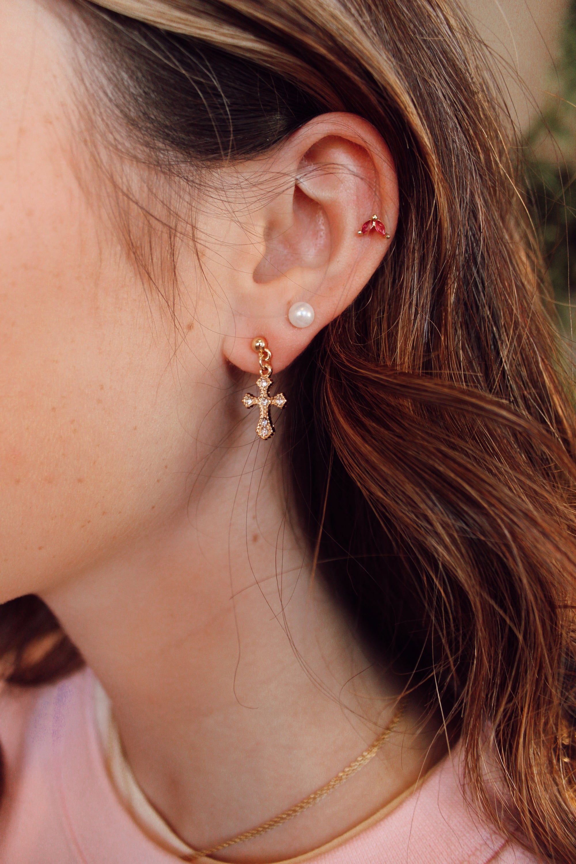 The Cross Dangle Earrings