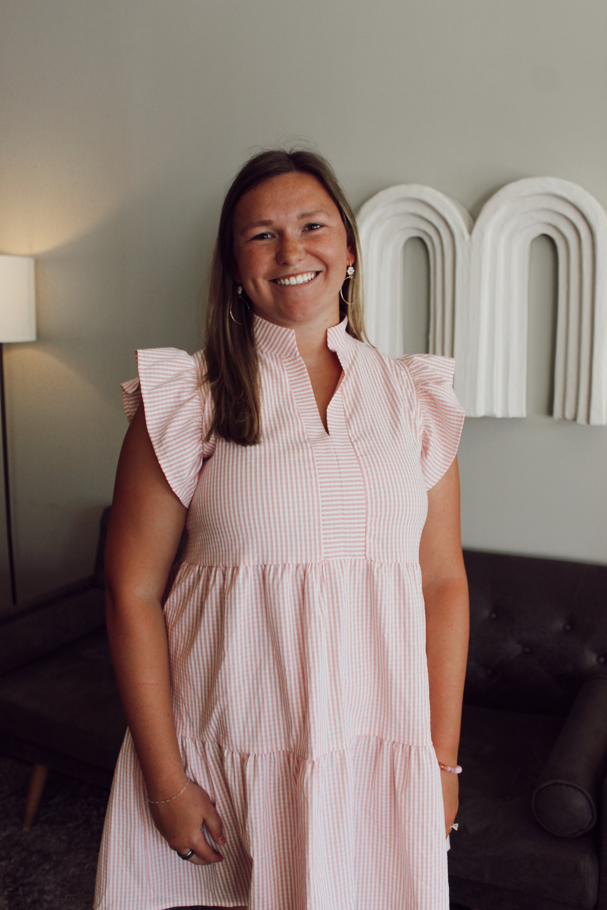 Just Peachy Seersucker Dress