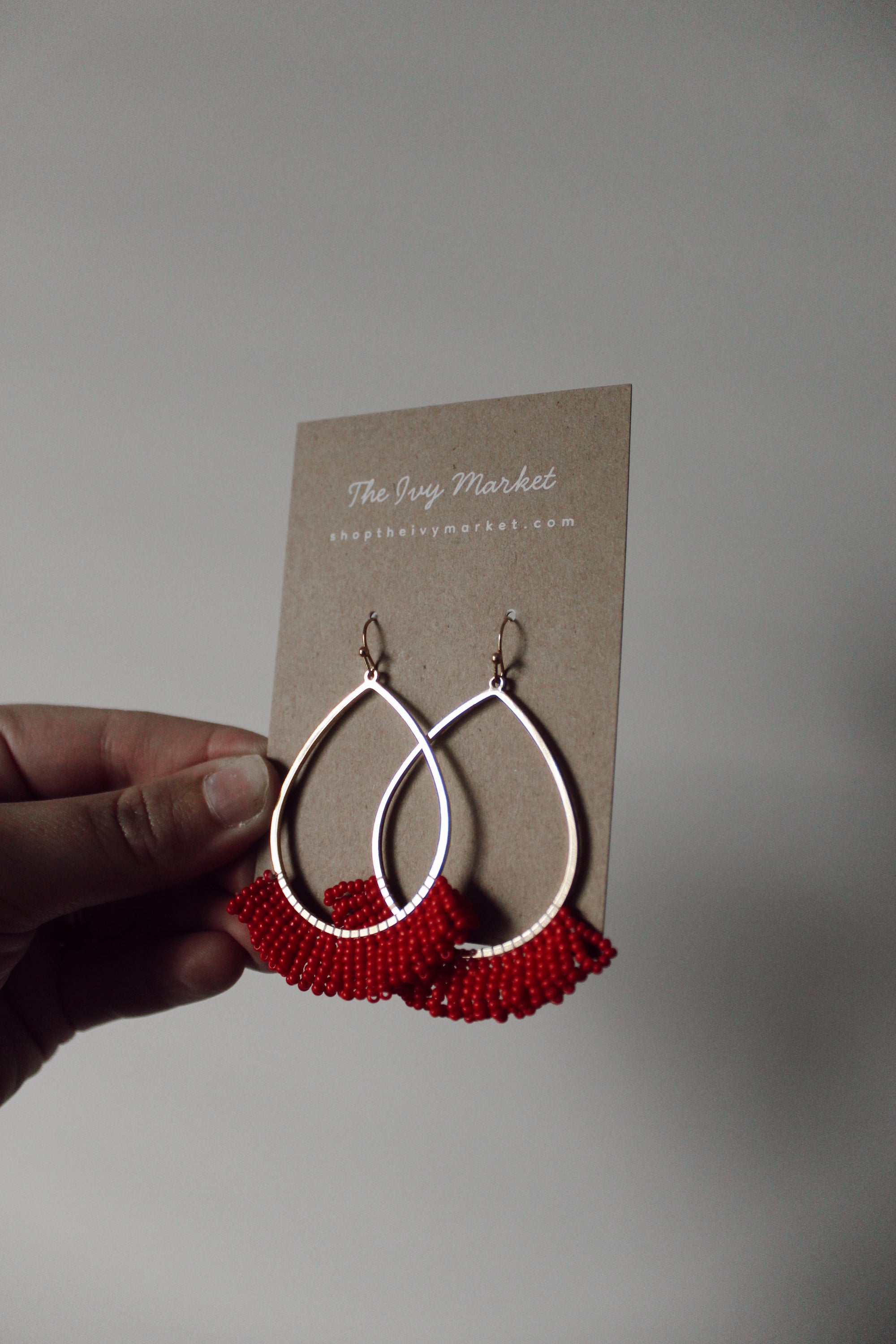Red Fringe Earrings