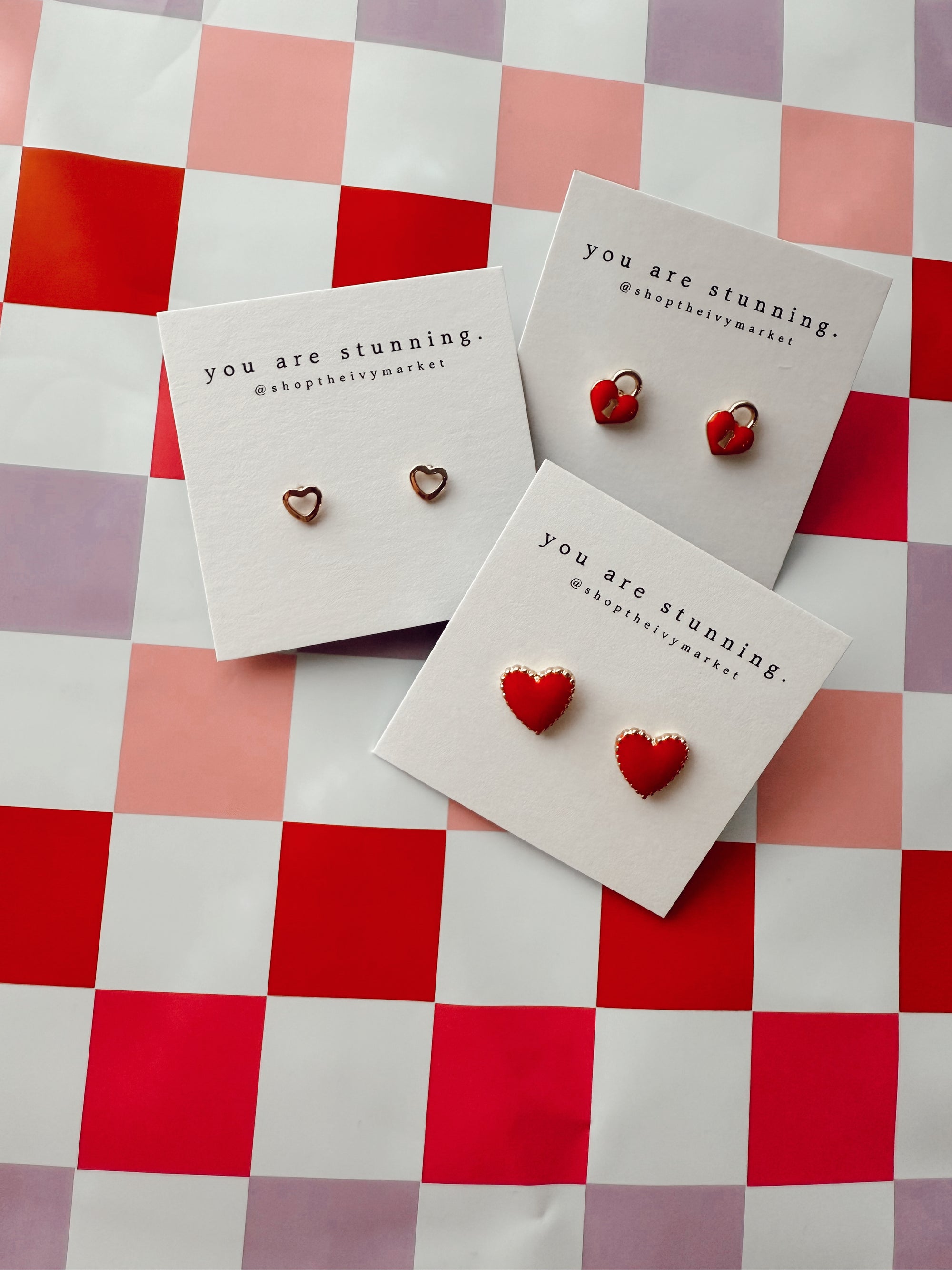 Happy Heart Stud Earrings