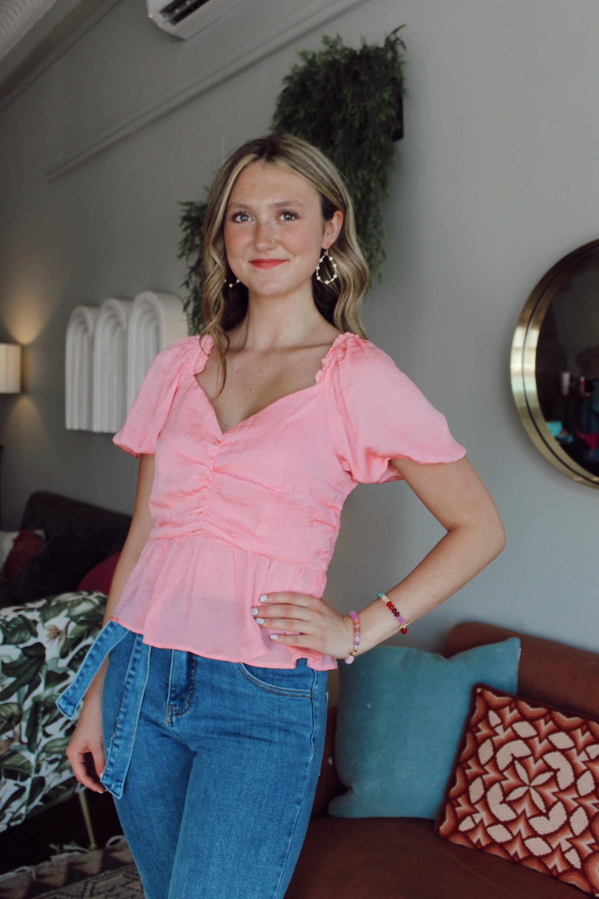 Bubblegum Satin Top