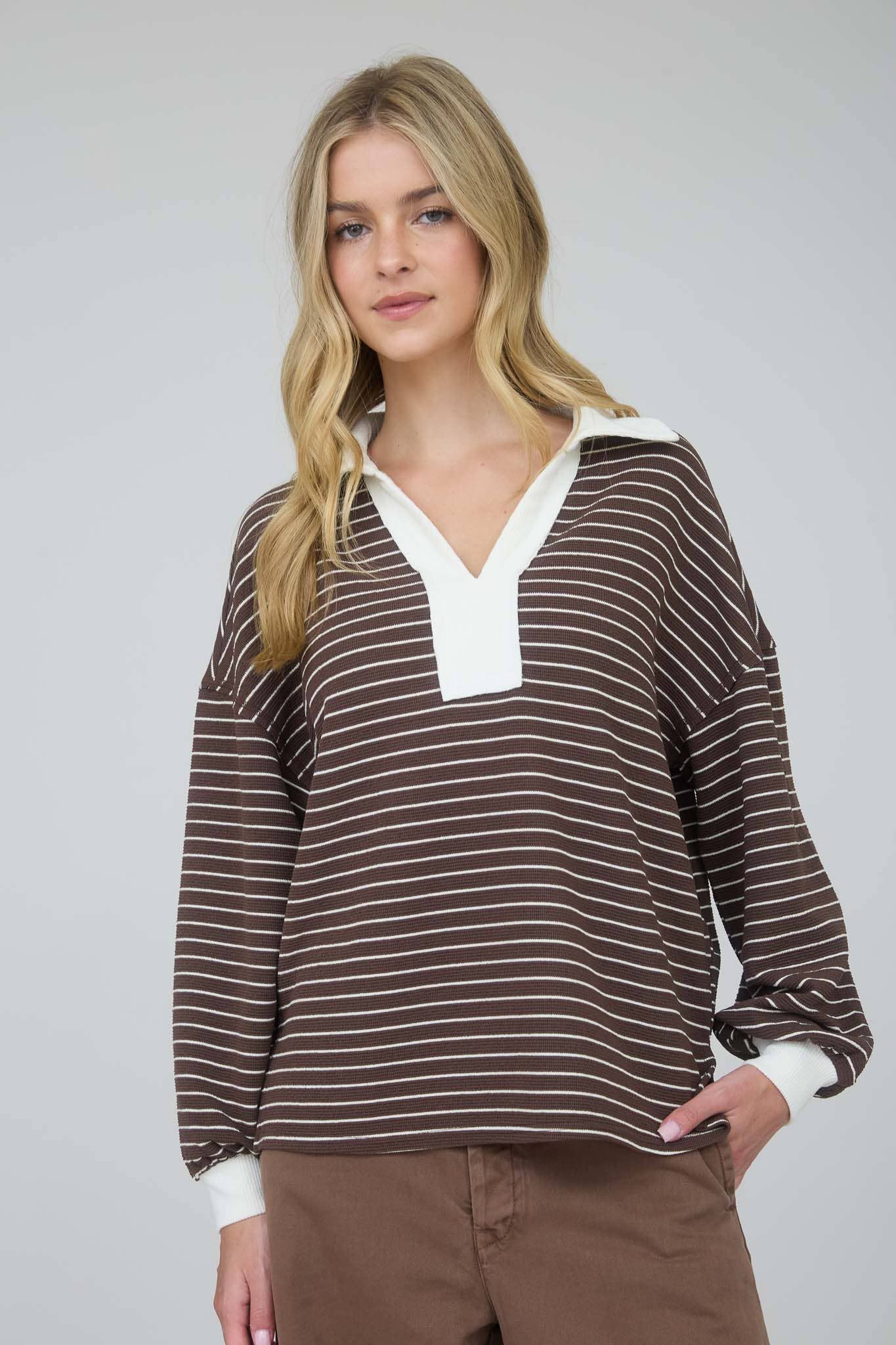 Jane Collared Long Sleeve Top