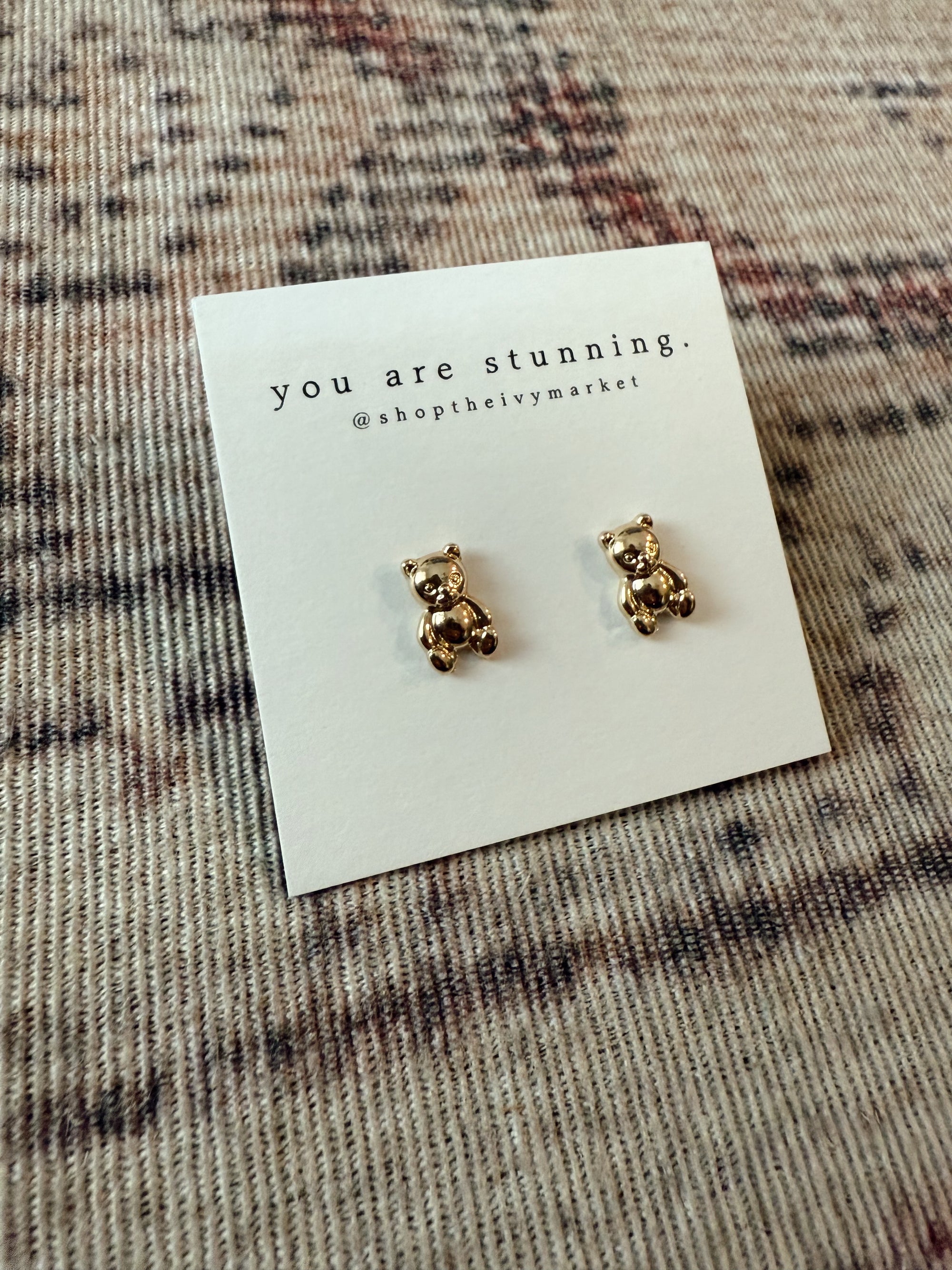 Mini Teddy Bear Stud Earrings