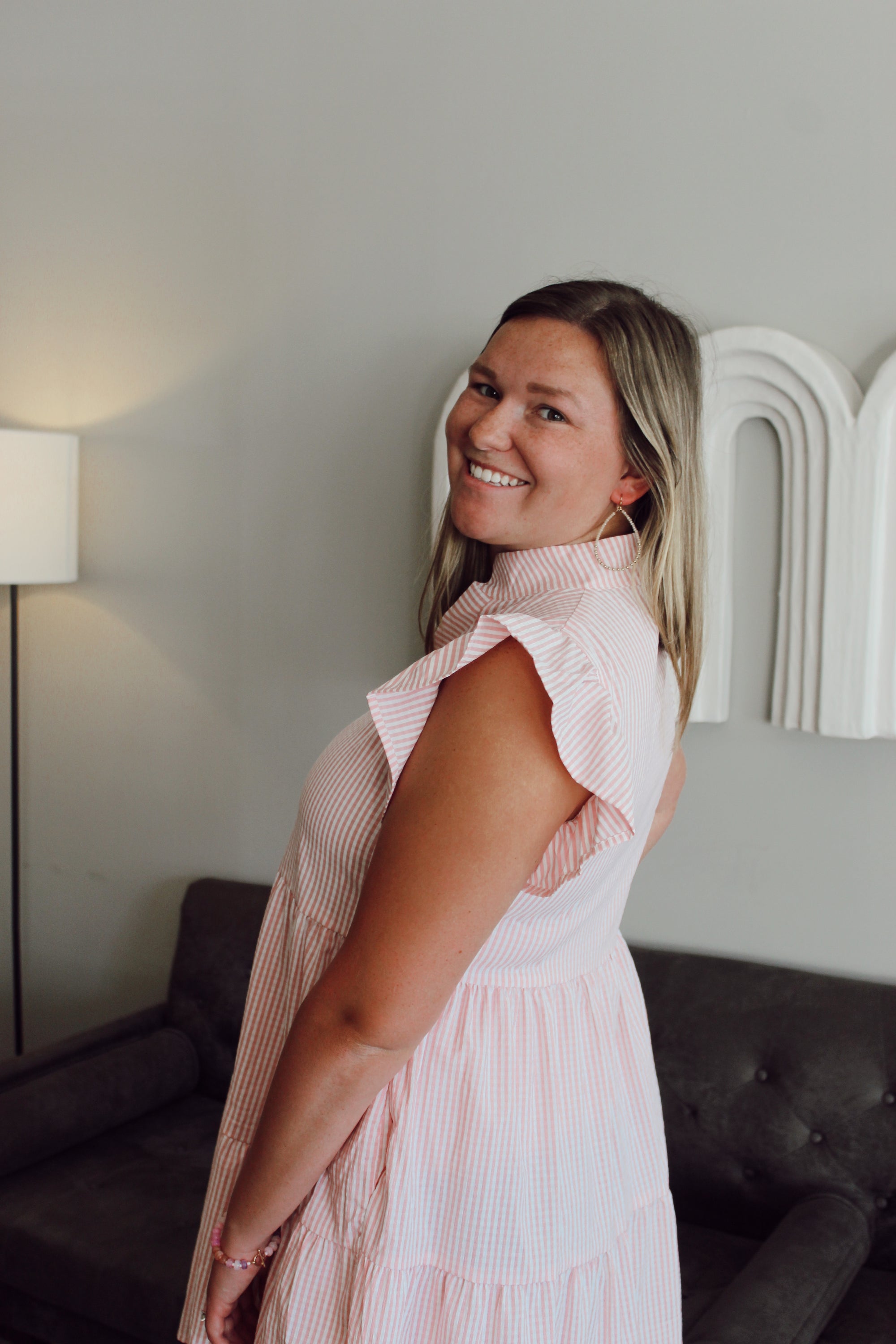 Just Peachy Seersucker Dress