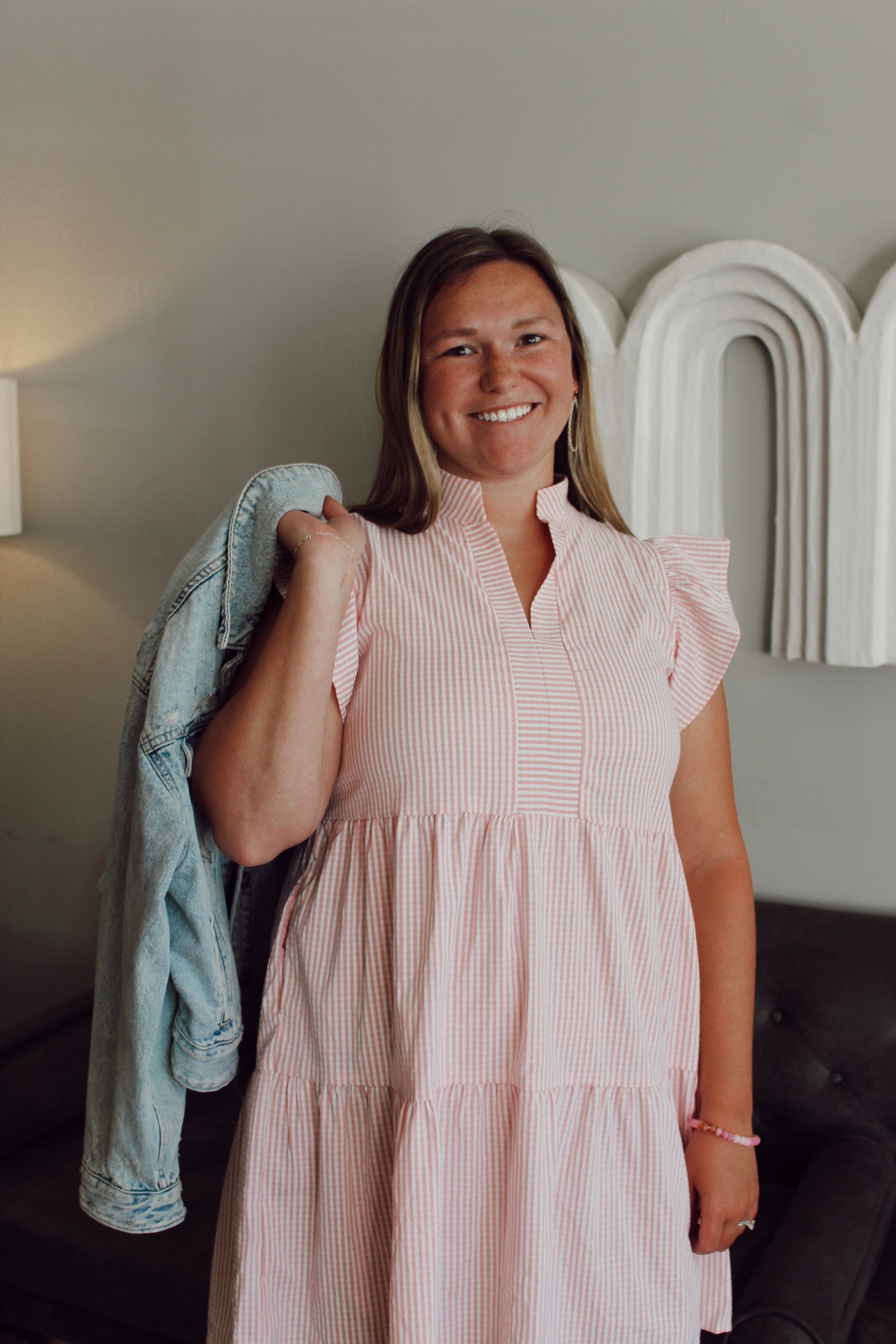 Just Peachy Seersucker Dress