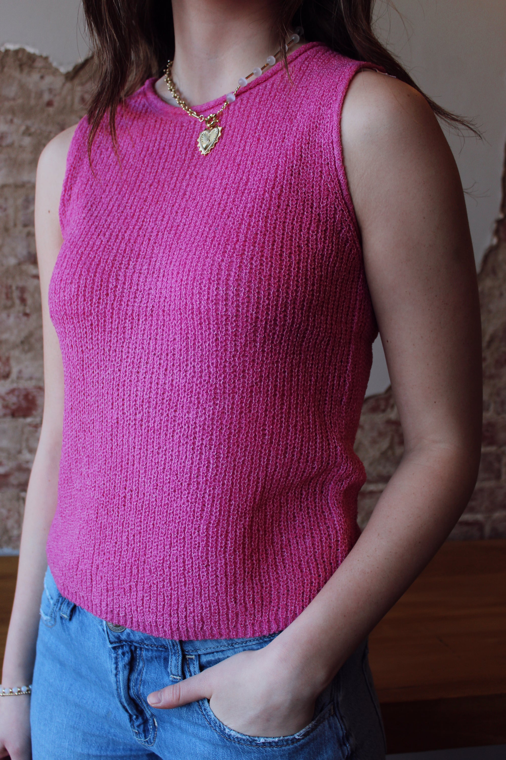 Knit Tank Top / Bubblegum