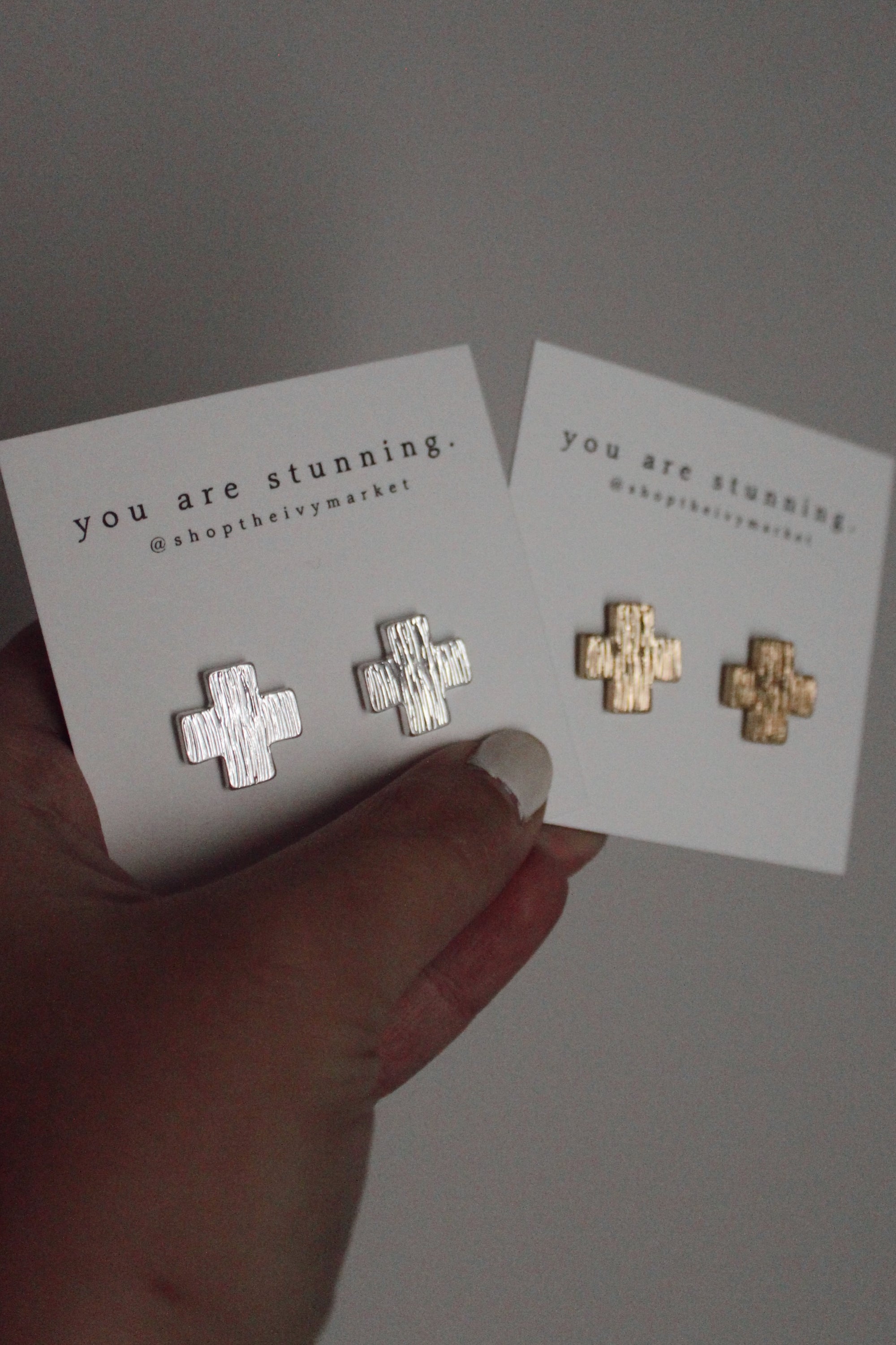 Brushed Gold Stud Earrings