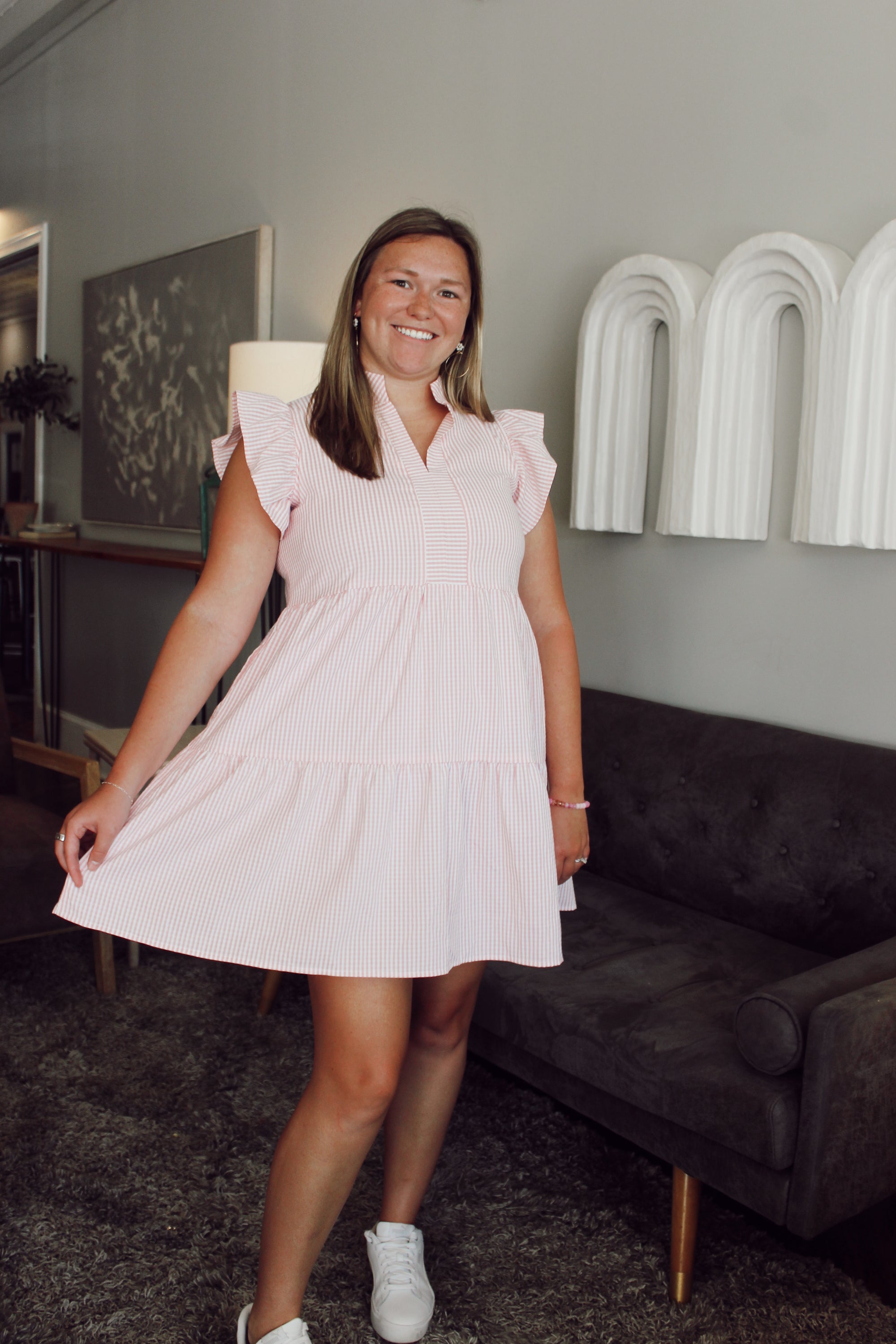 Just Peachy Seersucker Dress
