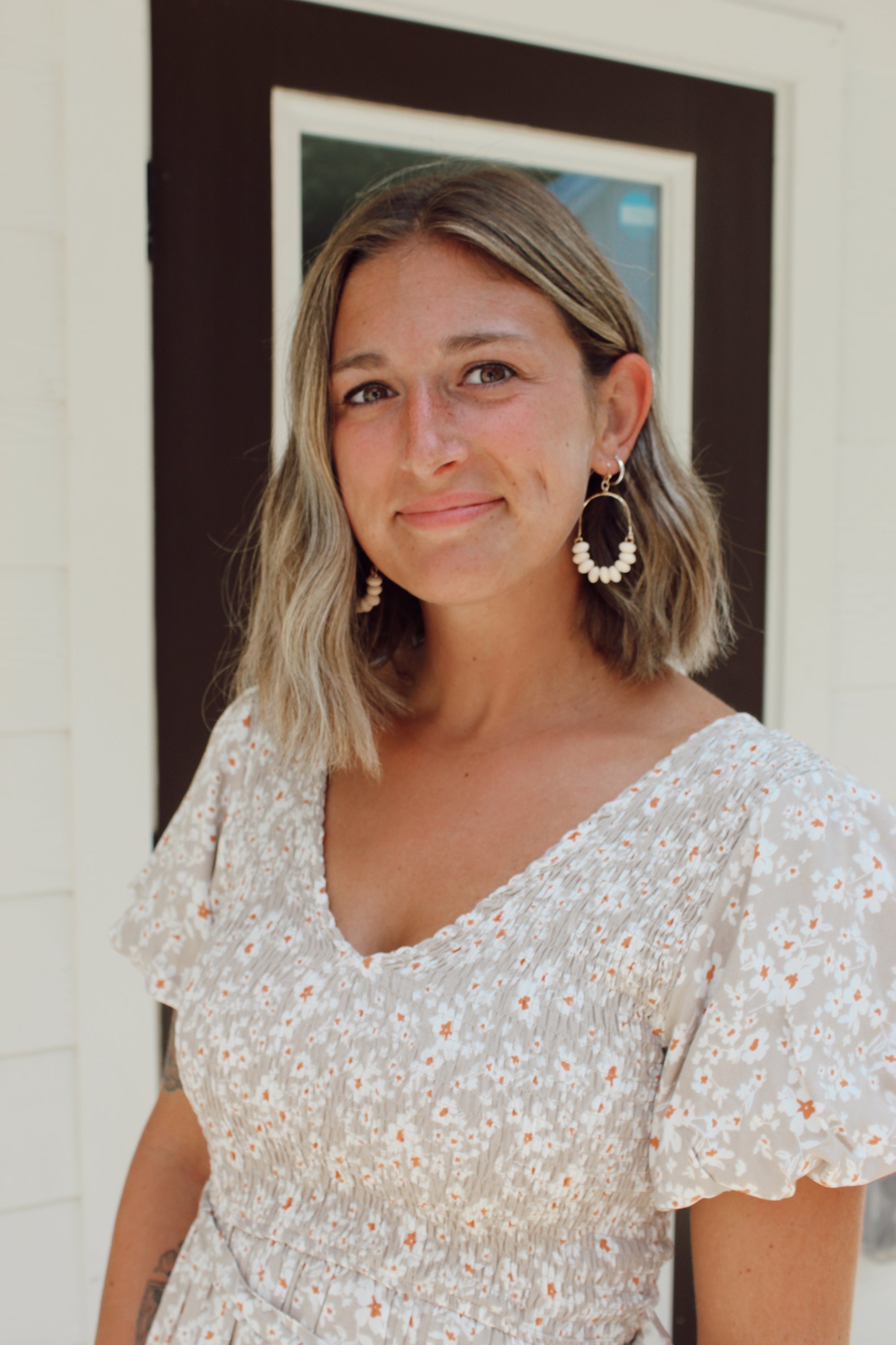 Wire + Wood Dangle Earrings