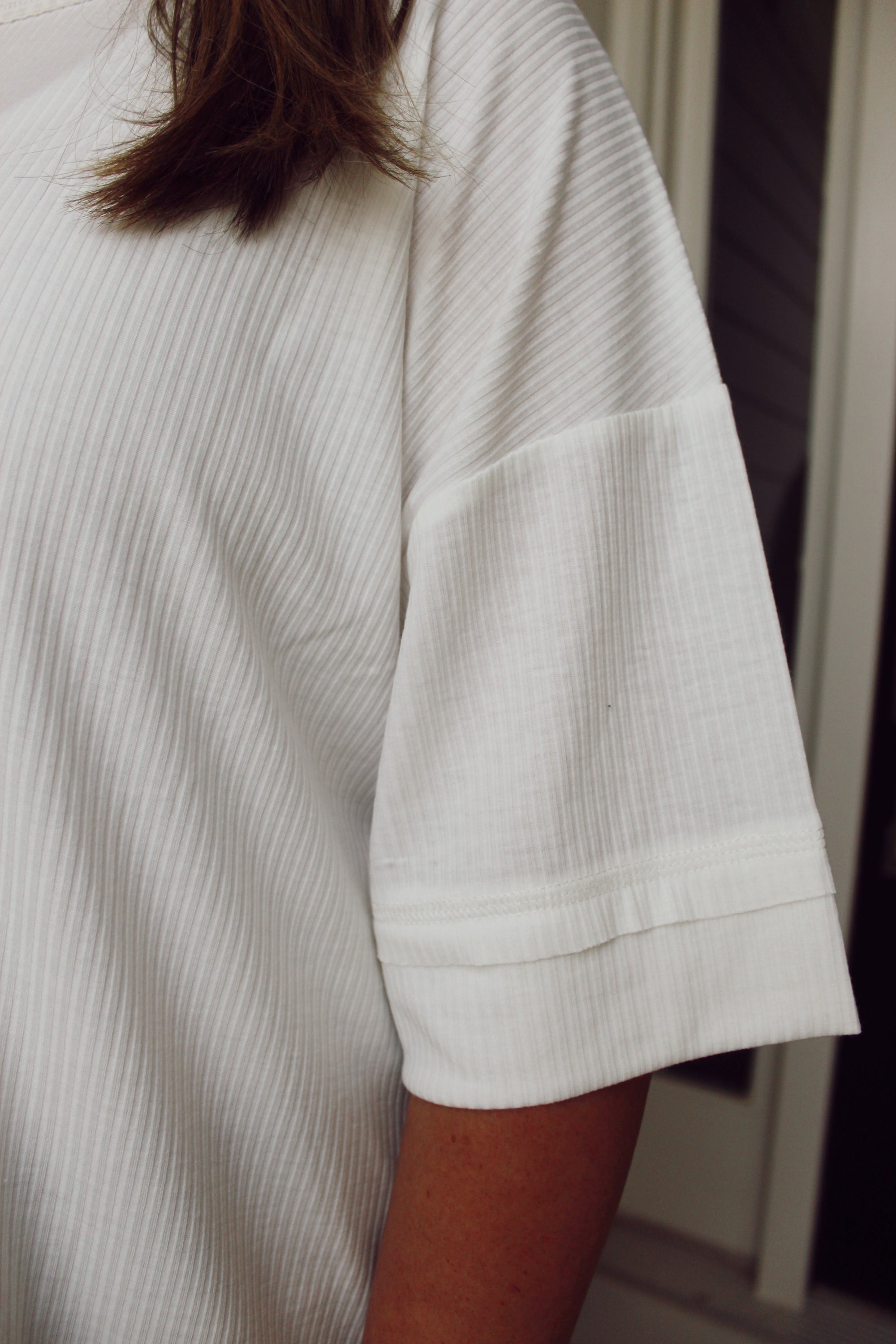 Hallie Ribbed Top / White