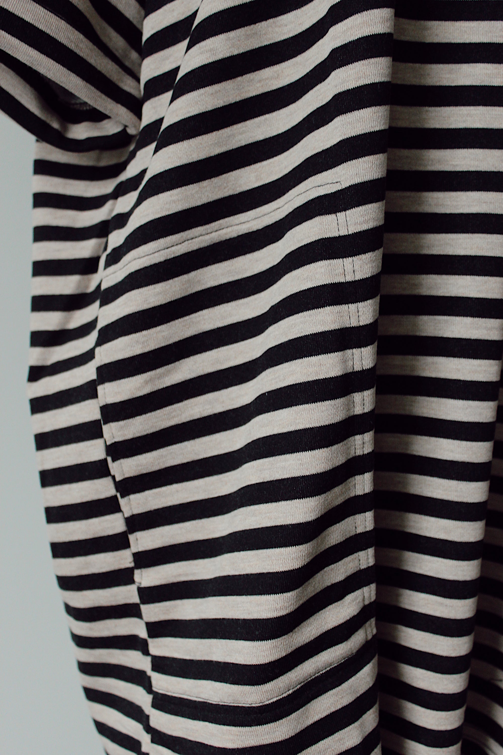 Seeing Stripes T-shirt Dress / Black + Oatmeal