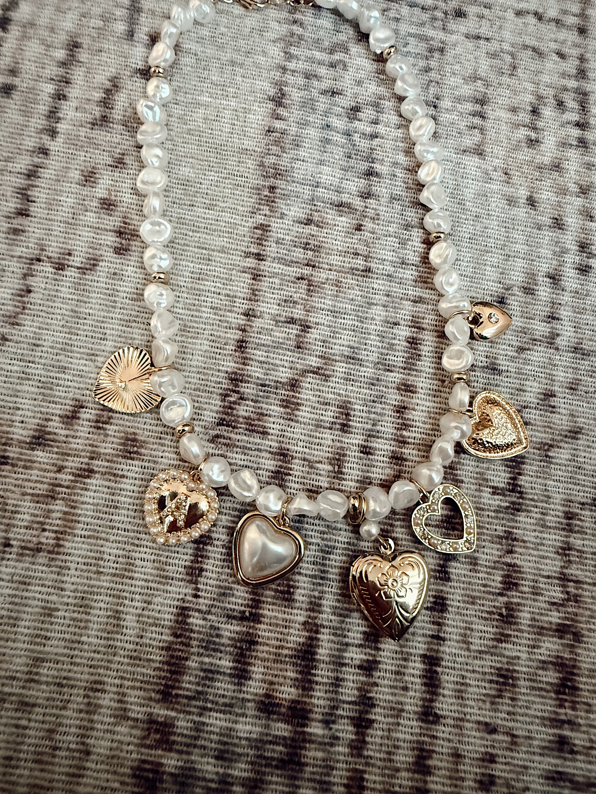 Amour Pearl Charm Necklace (A)