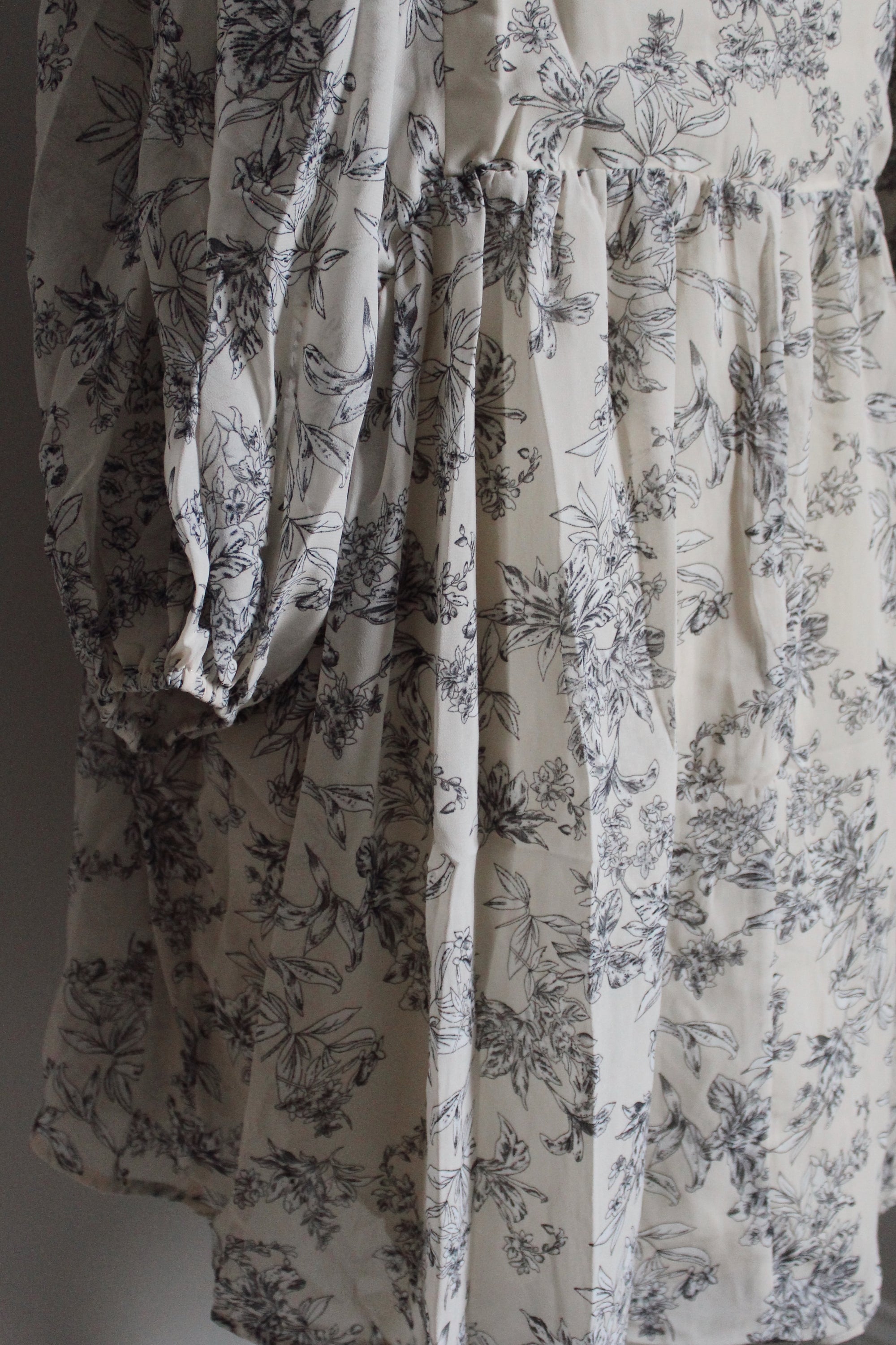 Fall Florals Babydoll Dress / Cream
