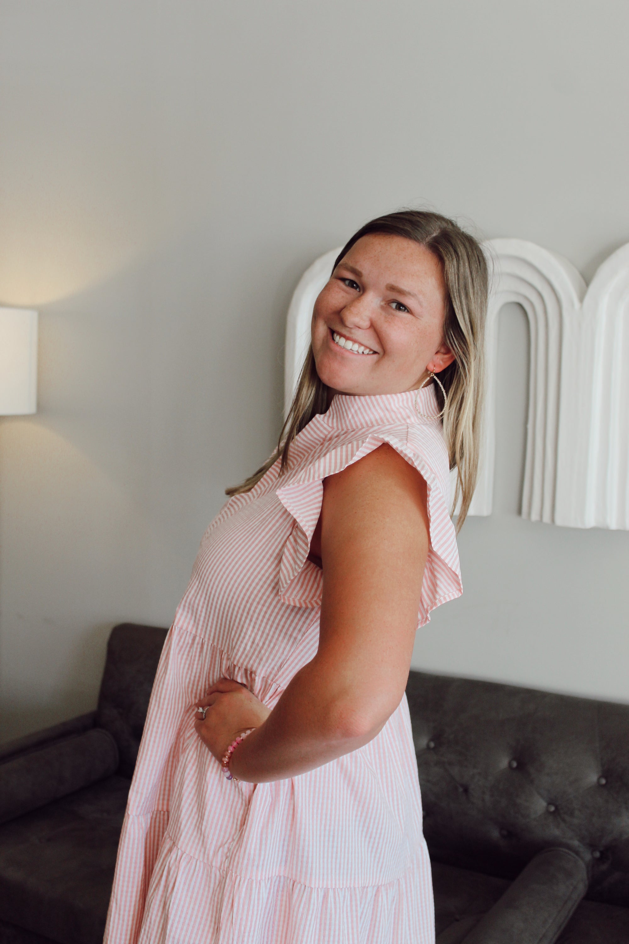 Just Peachy Seersucker Dress