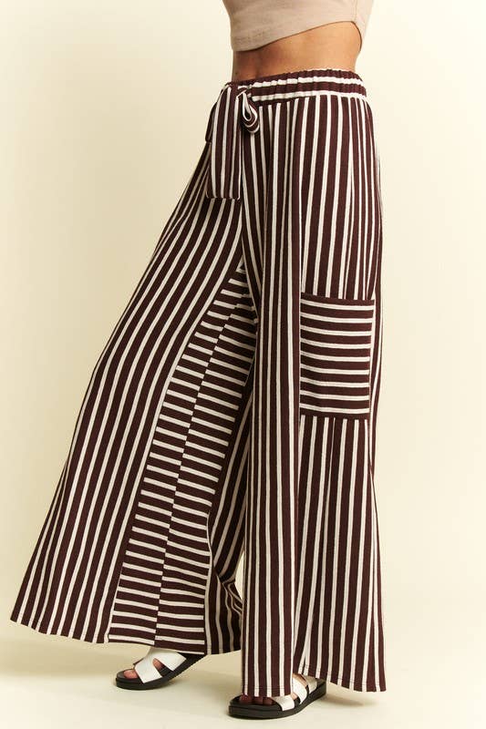 Brown Sugar Stripe Wide Leg Pants