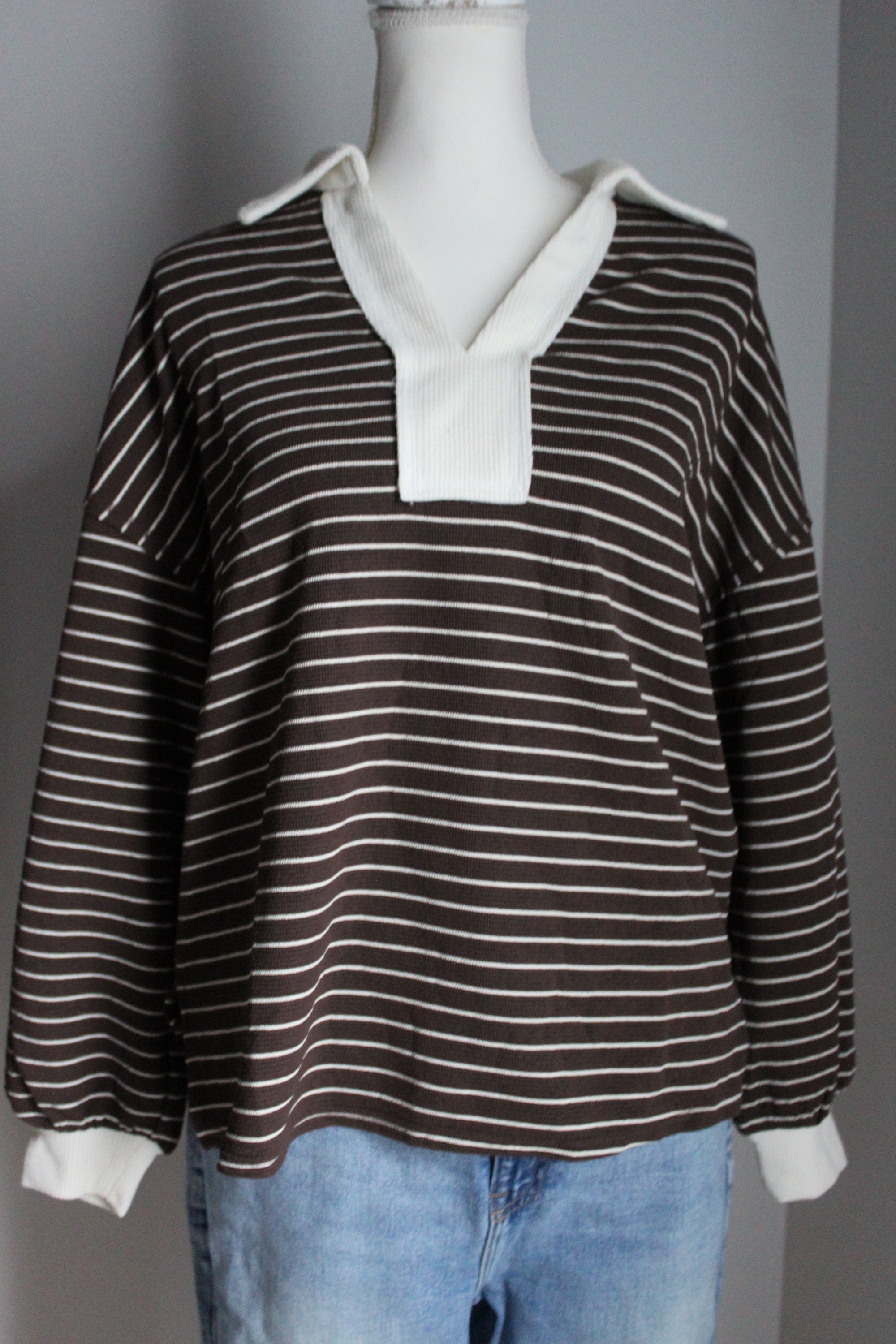 Jane Collared Long Sleeve Top