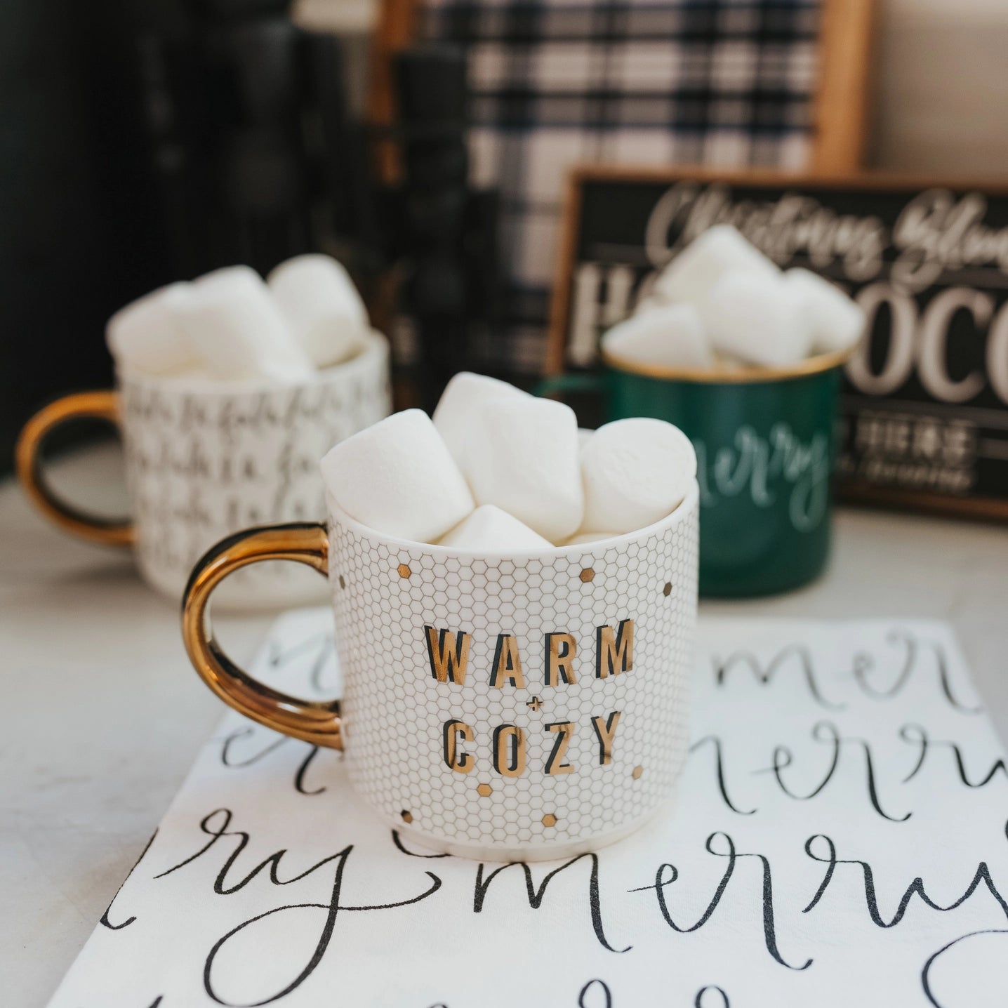 Warm & Cozy Gold Tile Mug