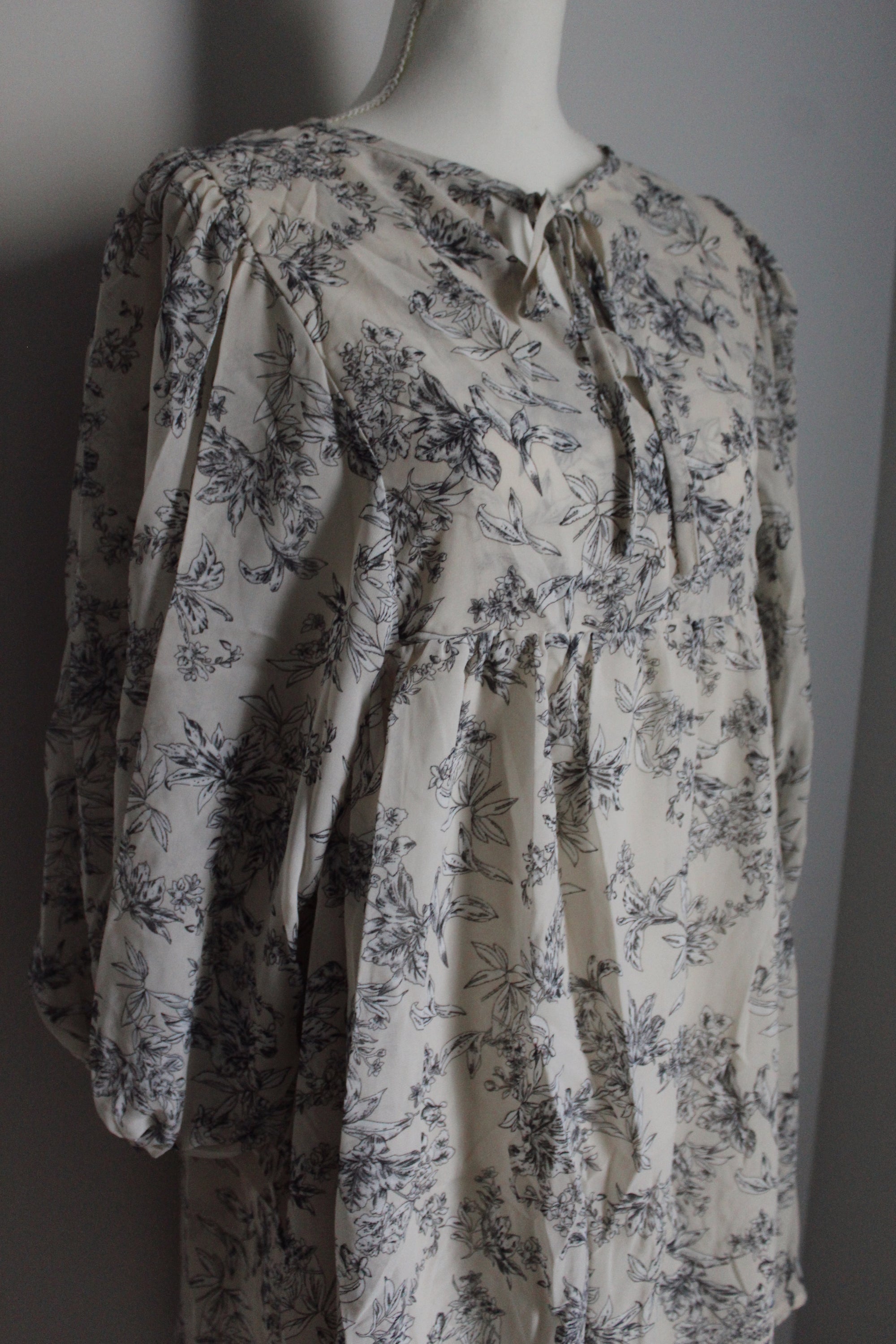 Fall Florals Babydoll Dress / Cream