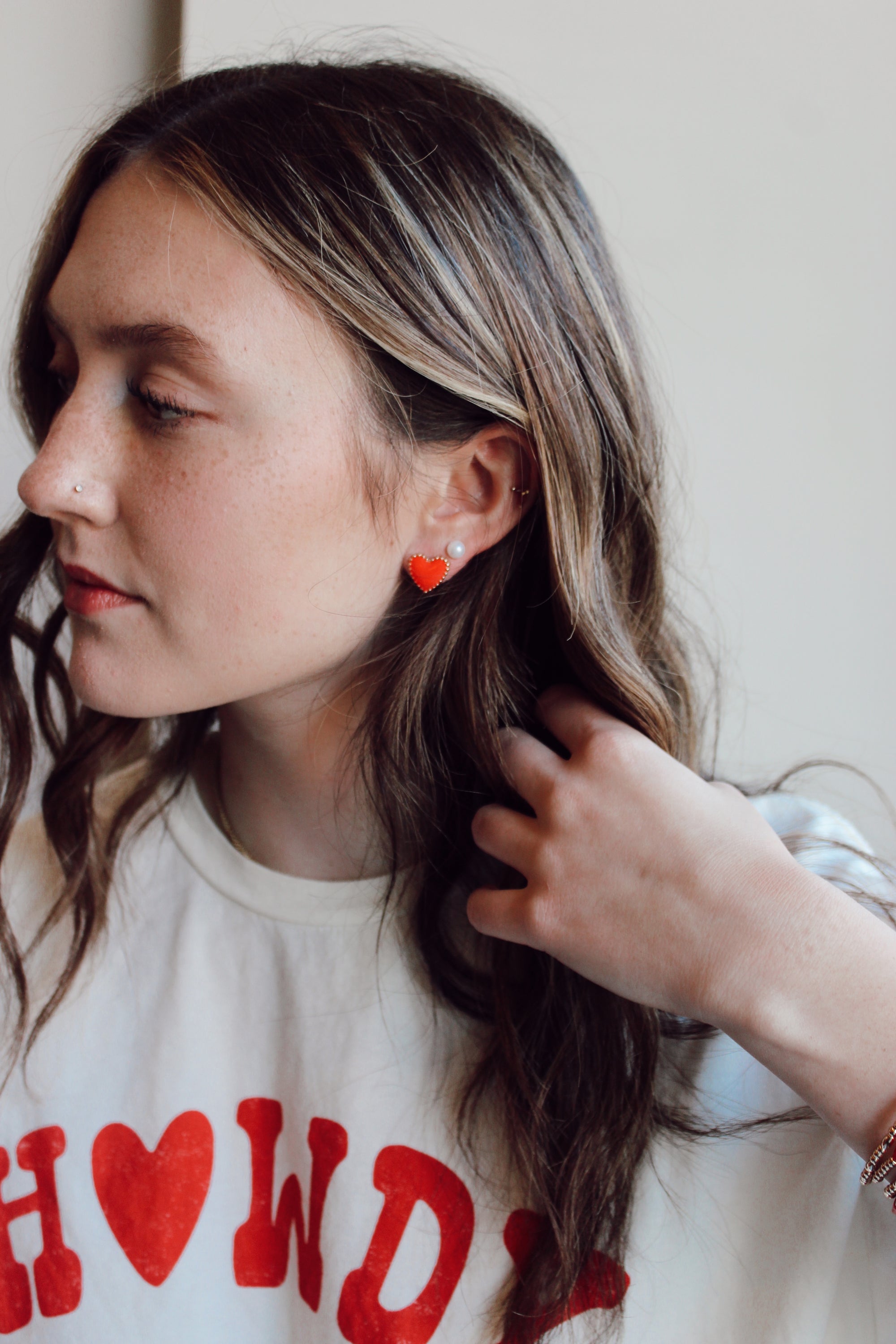 Happy Heart Stud Earrings