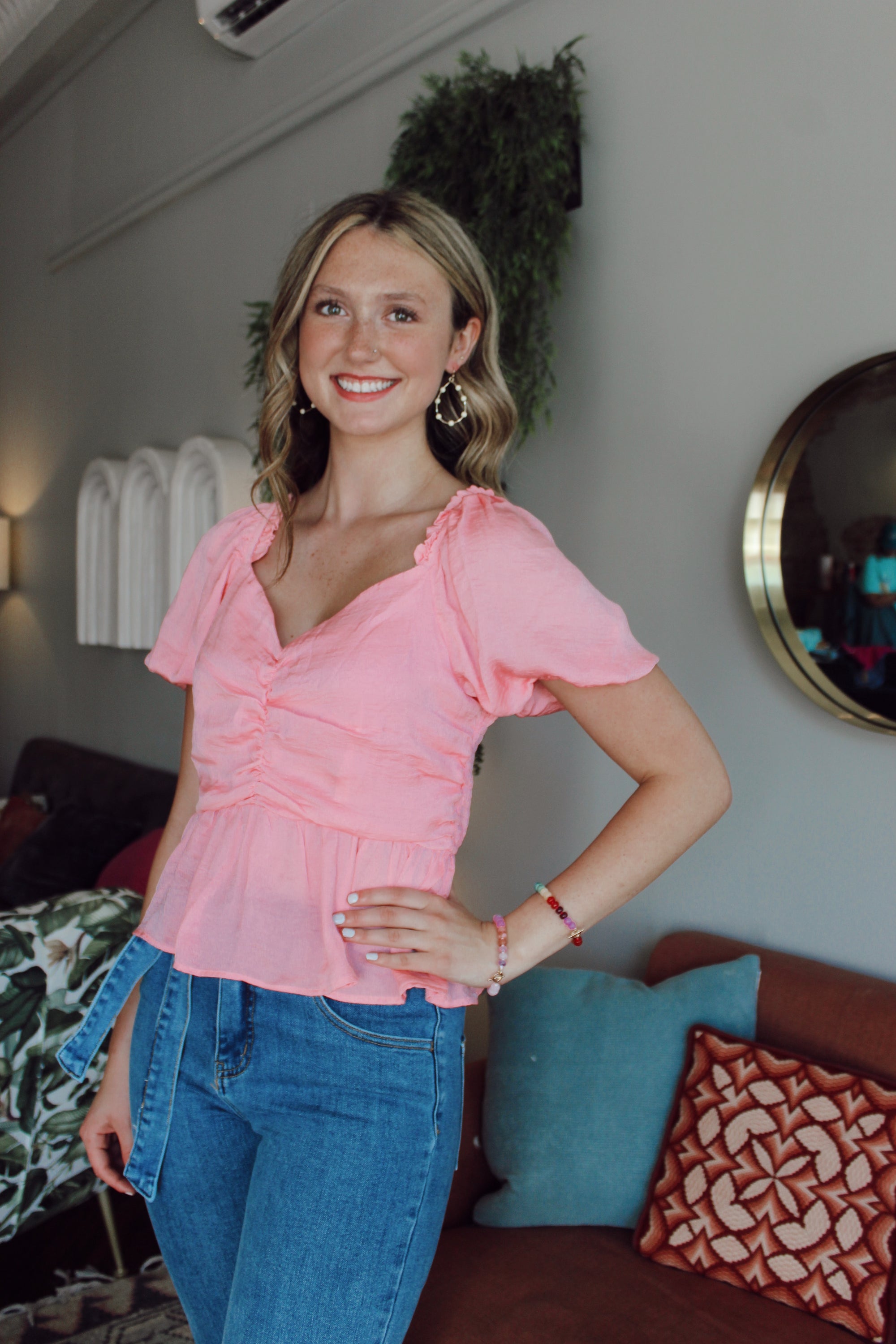 Bubblegum Satin Top
