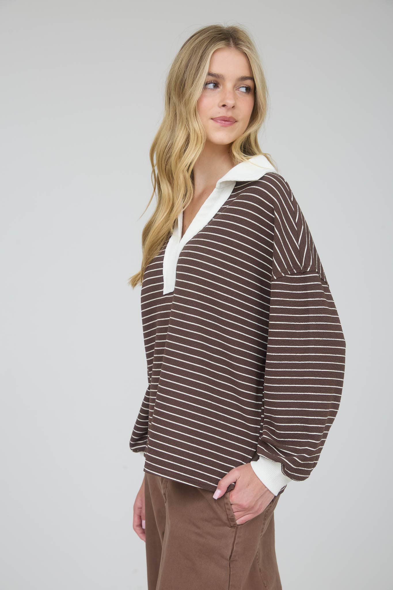 Jane Collared Long Sleeve Top