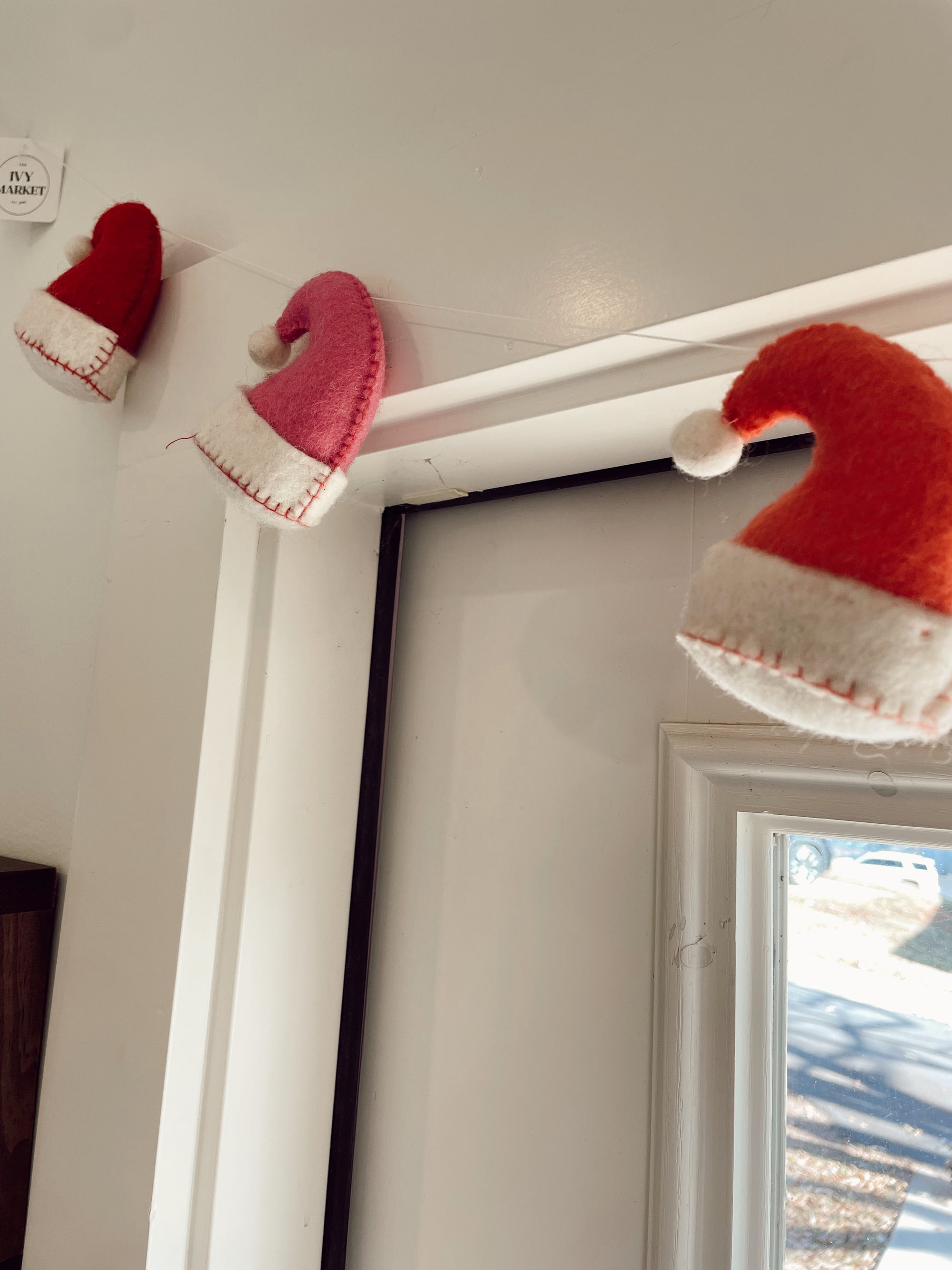 Santa Hats Felt Garland