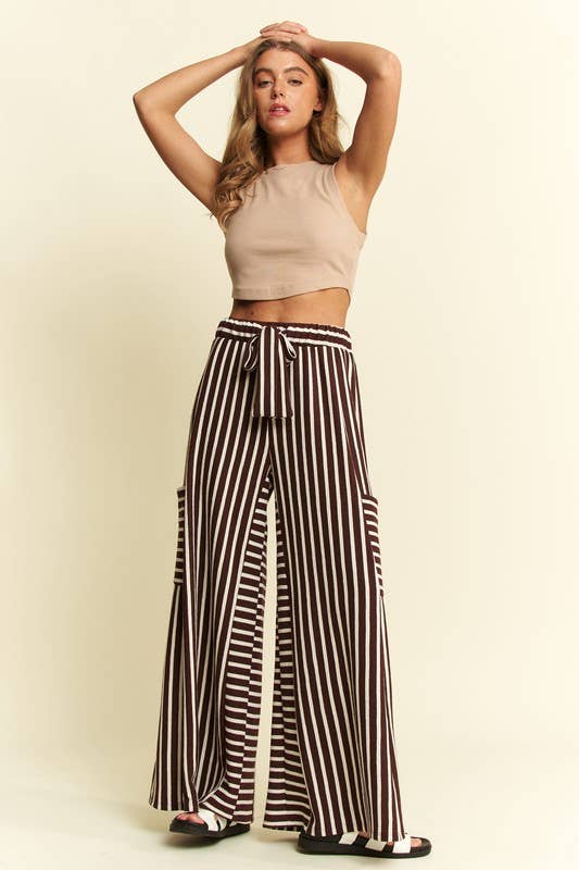 Brown Sugar Stripe Wide Leg Pants