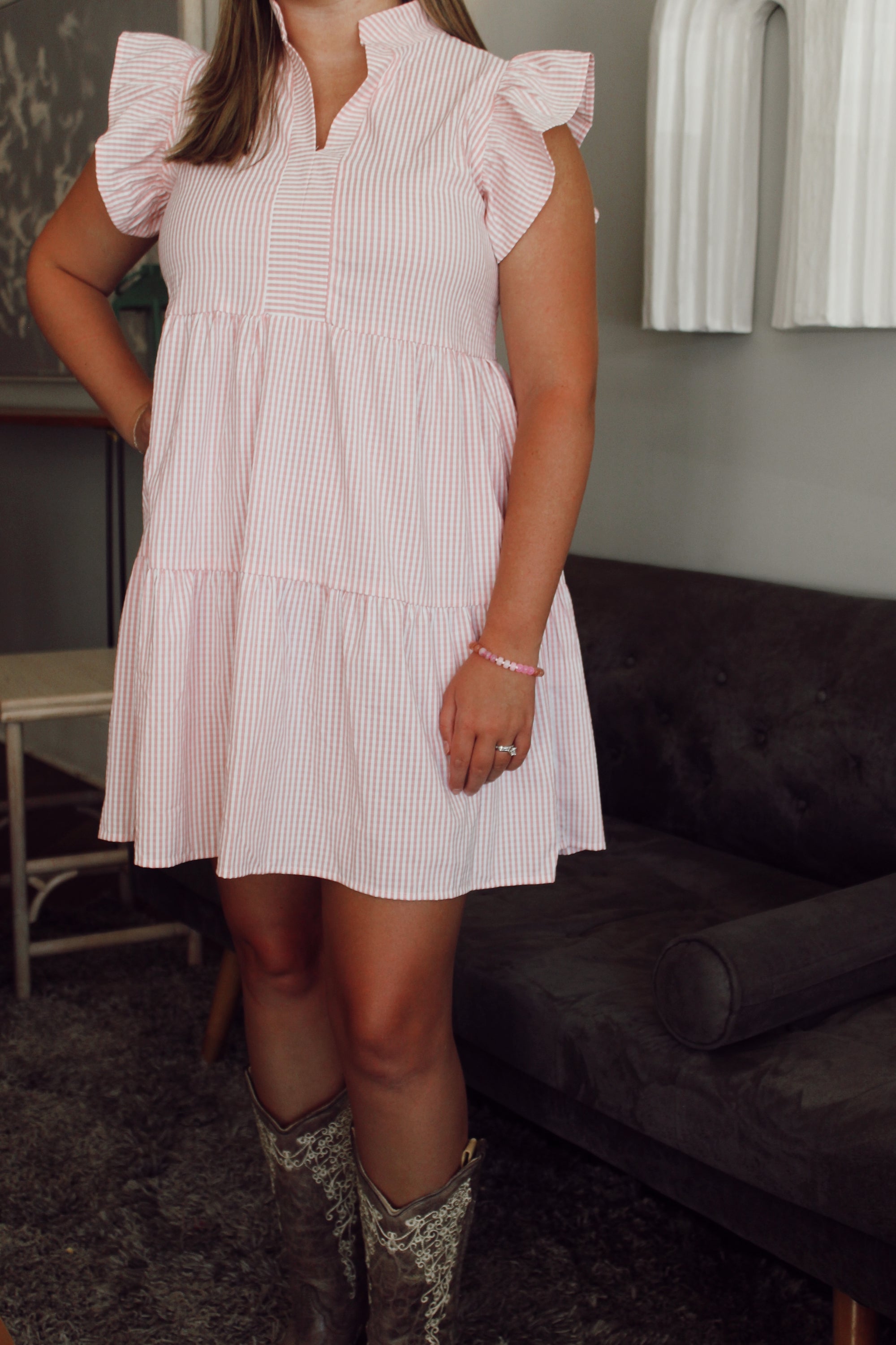 Just Peachy Seersucker Dress