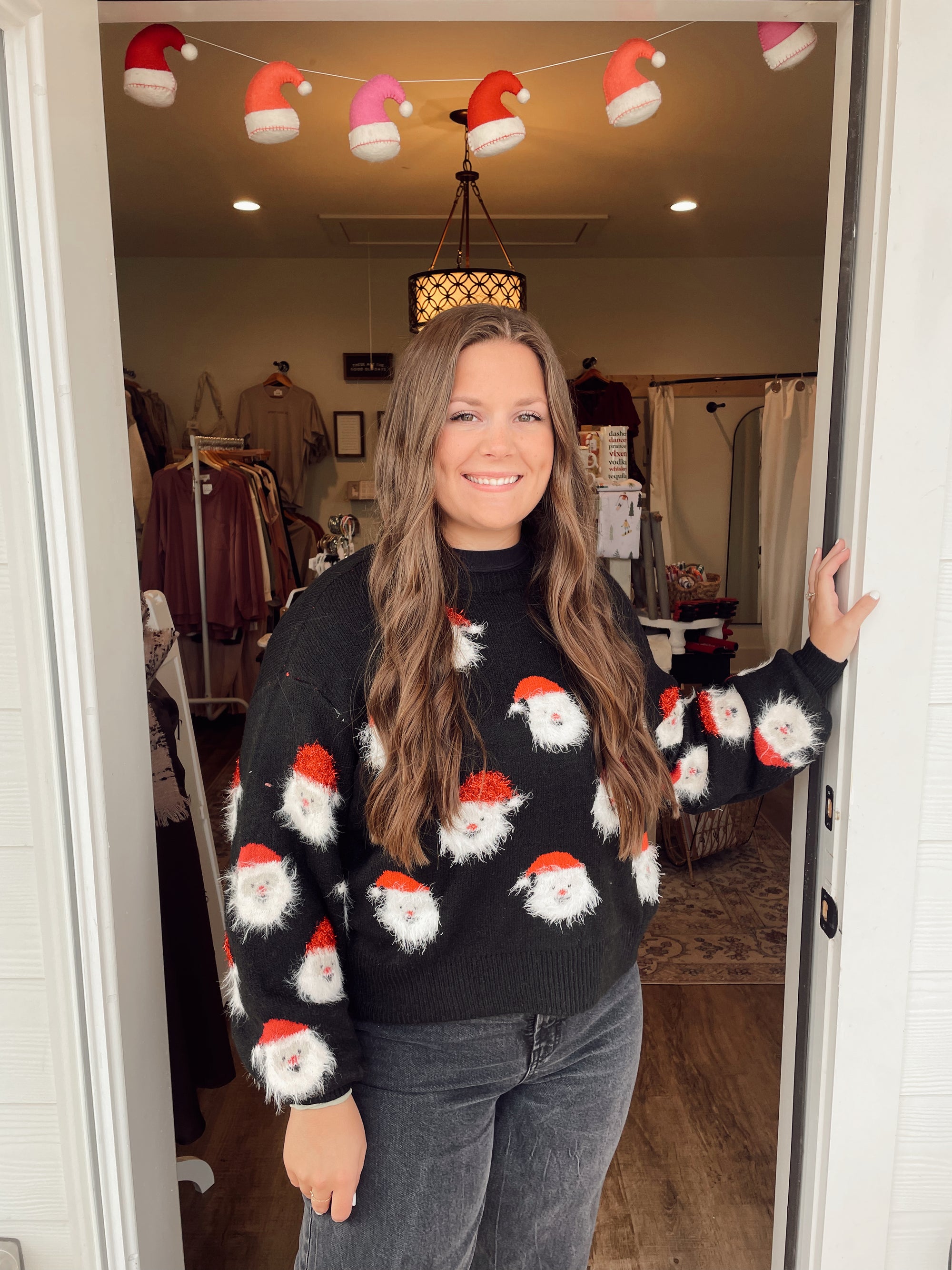 Santa Hats Felt Garland