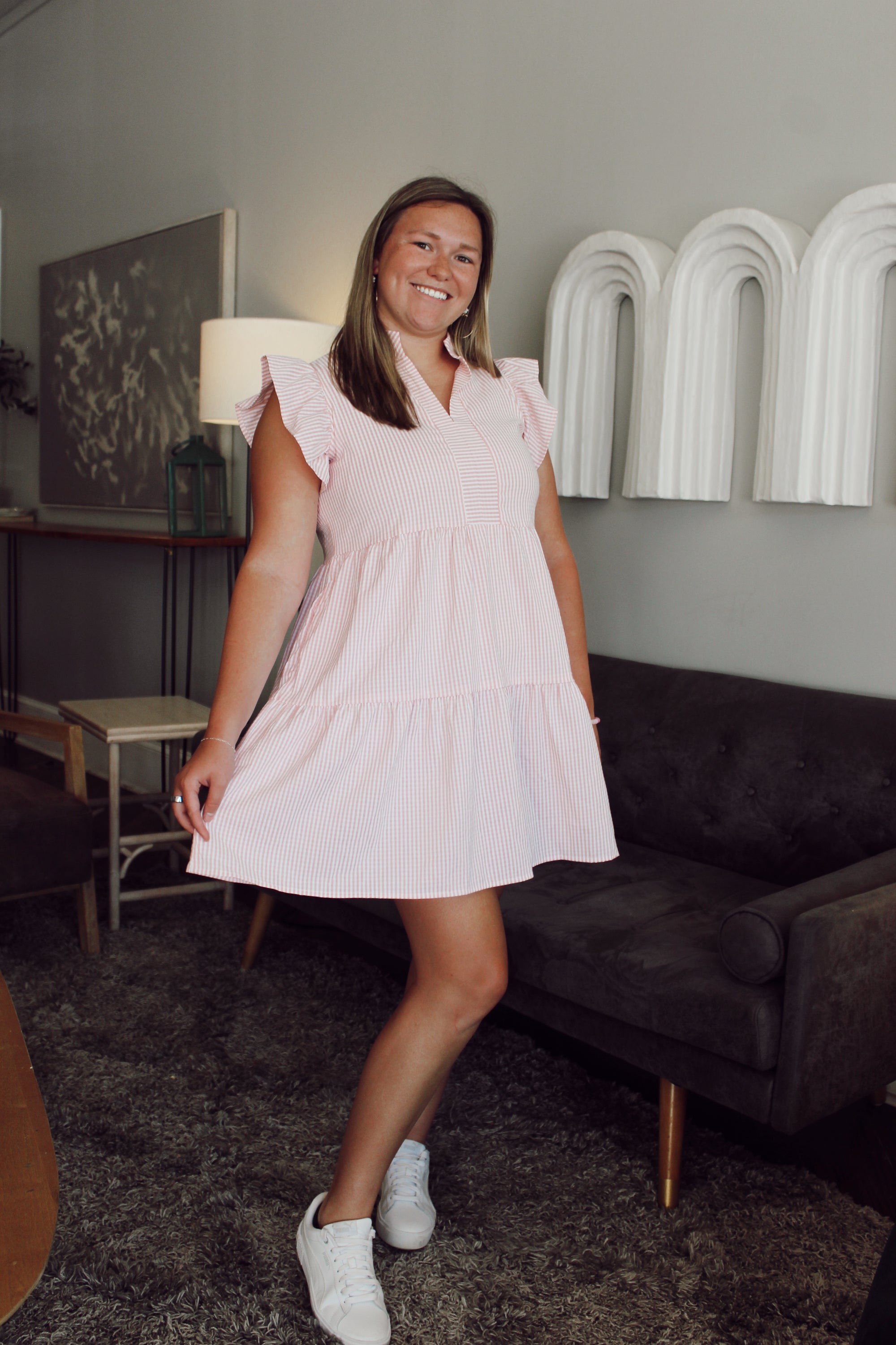 Just Peachy Seersucker Dress