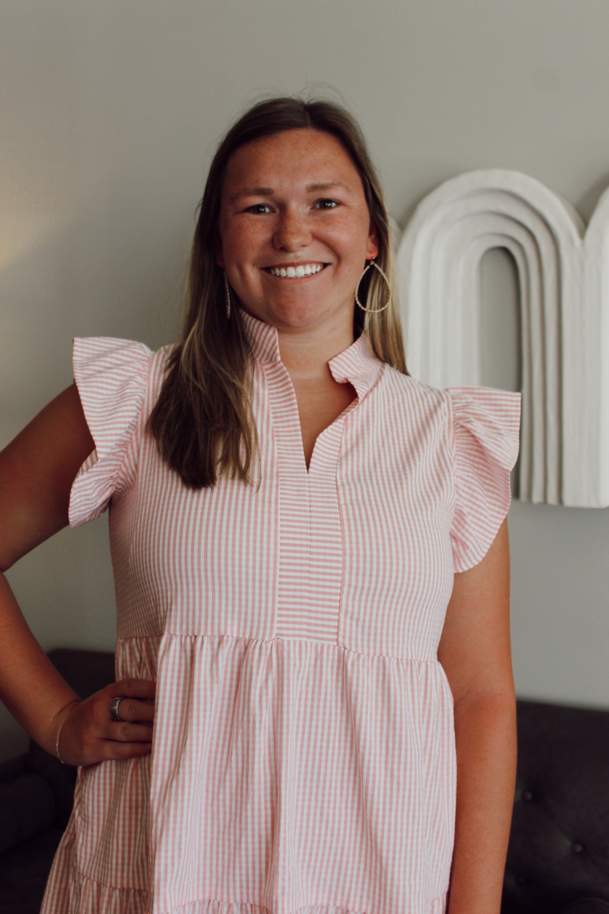 Just Peachy Seersucker Dress