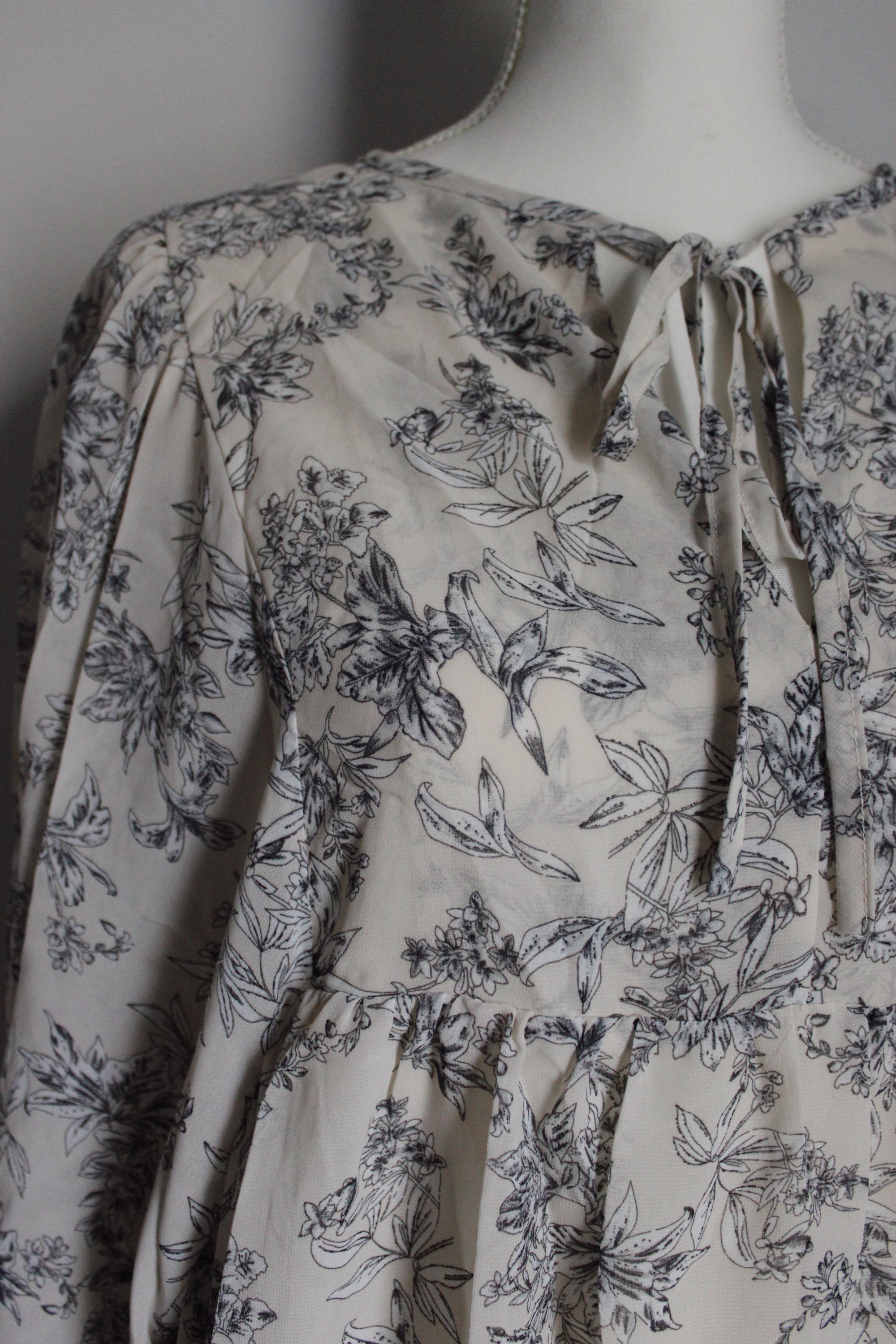 Fall Florals Babydoll Dress / Cream