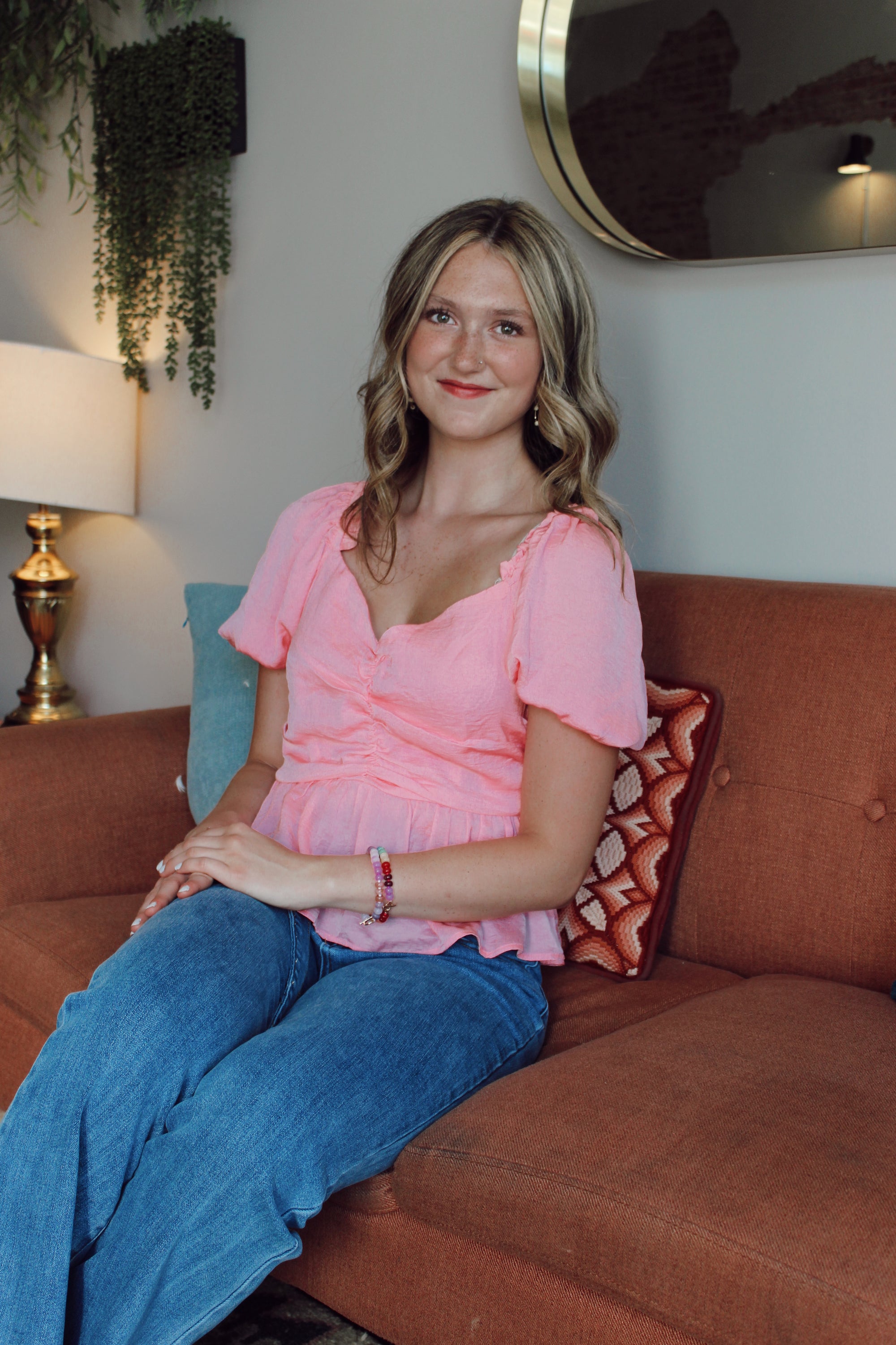 Bubblegum Satin Top