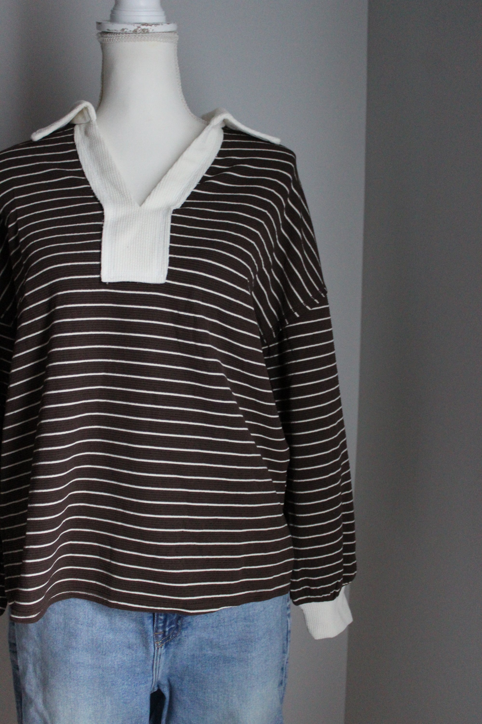 Jane Collared Long Sleeve Top