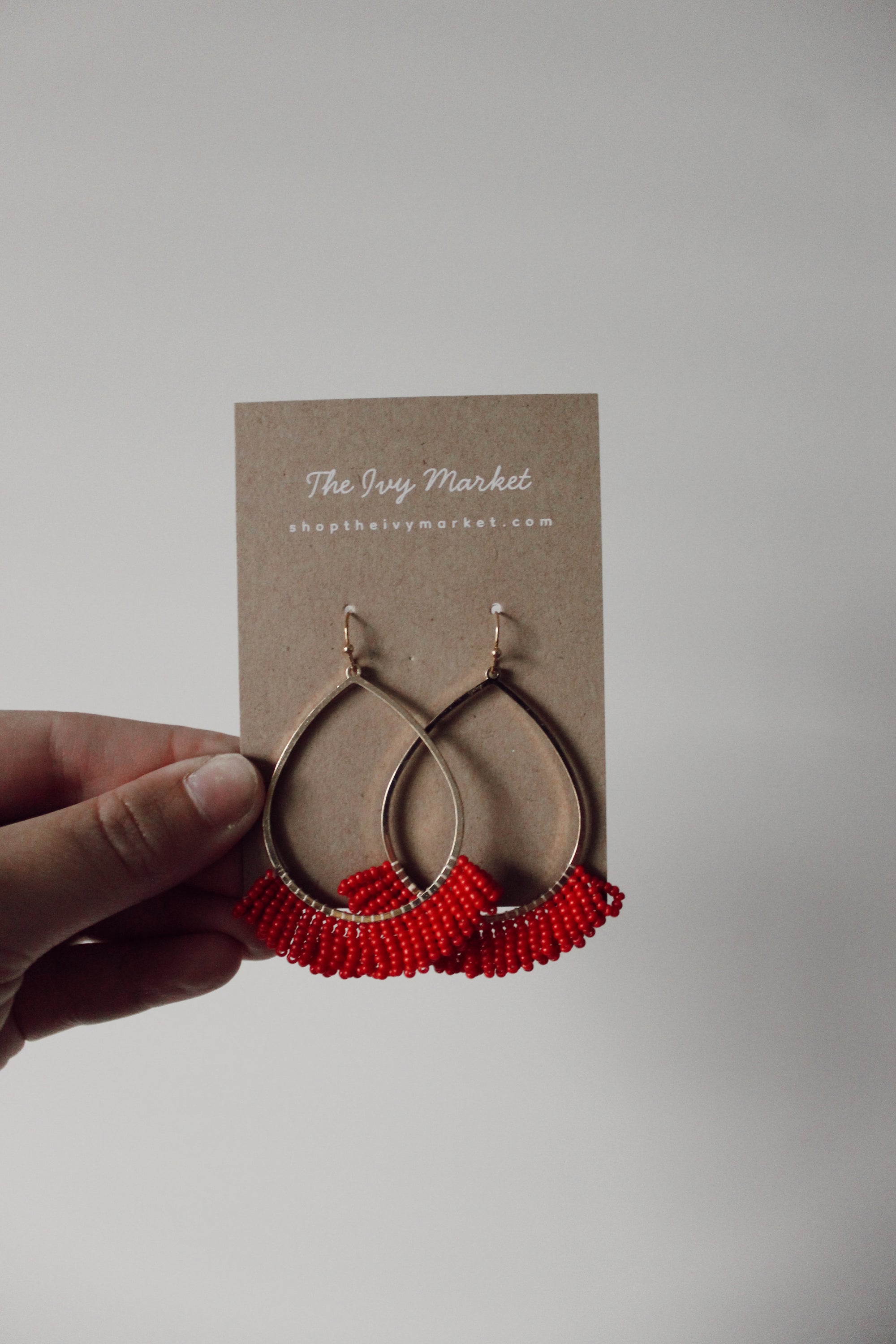 Red Fringe Earrings