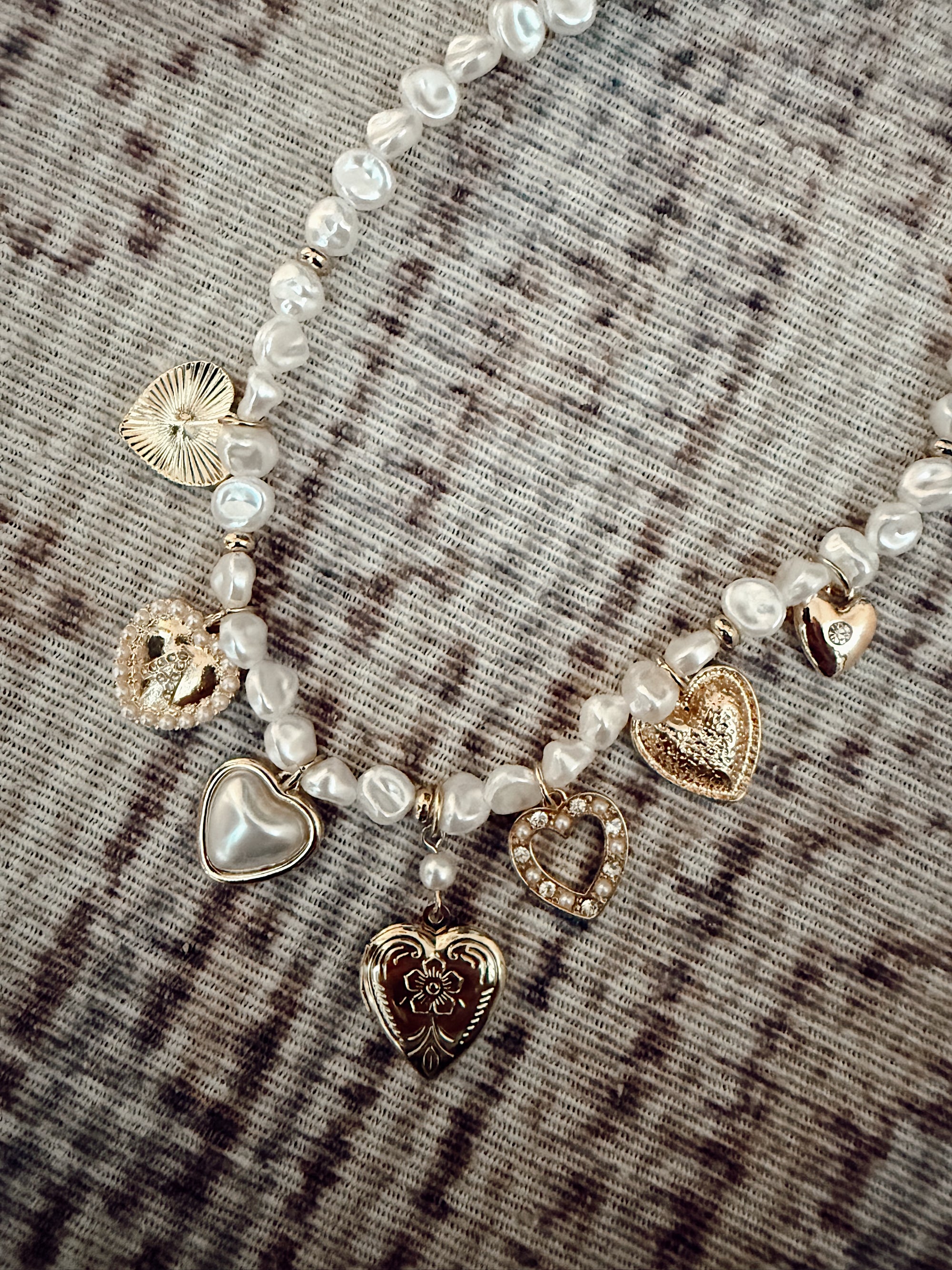Amour Pearl Charm Necklace (A)