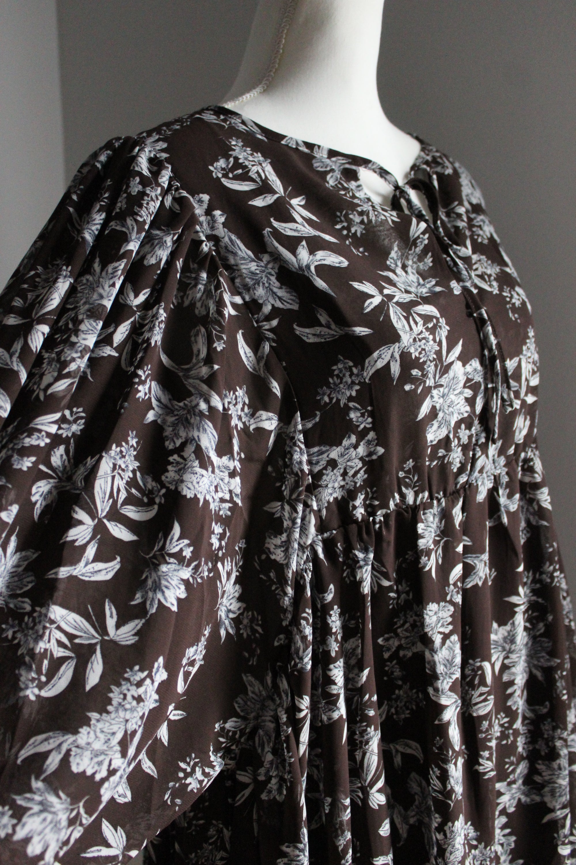 Fall Florals Babydoll Dress / Brown