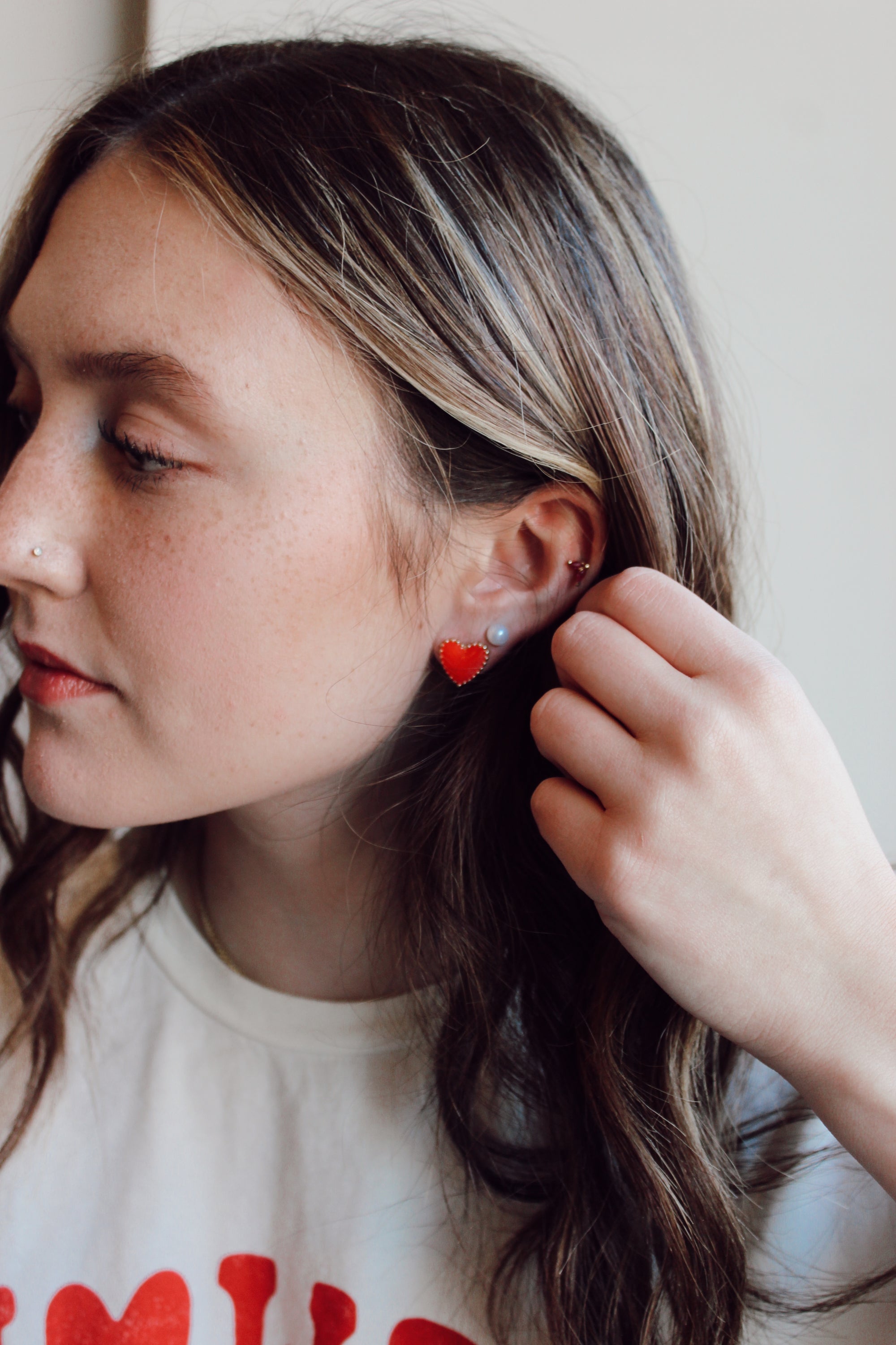 Happy Heart Stud Earrings