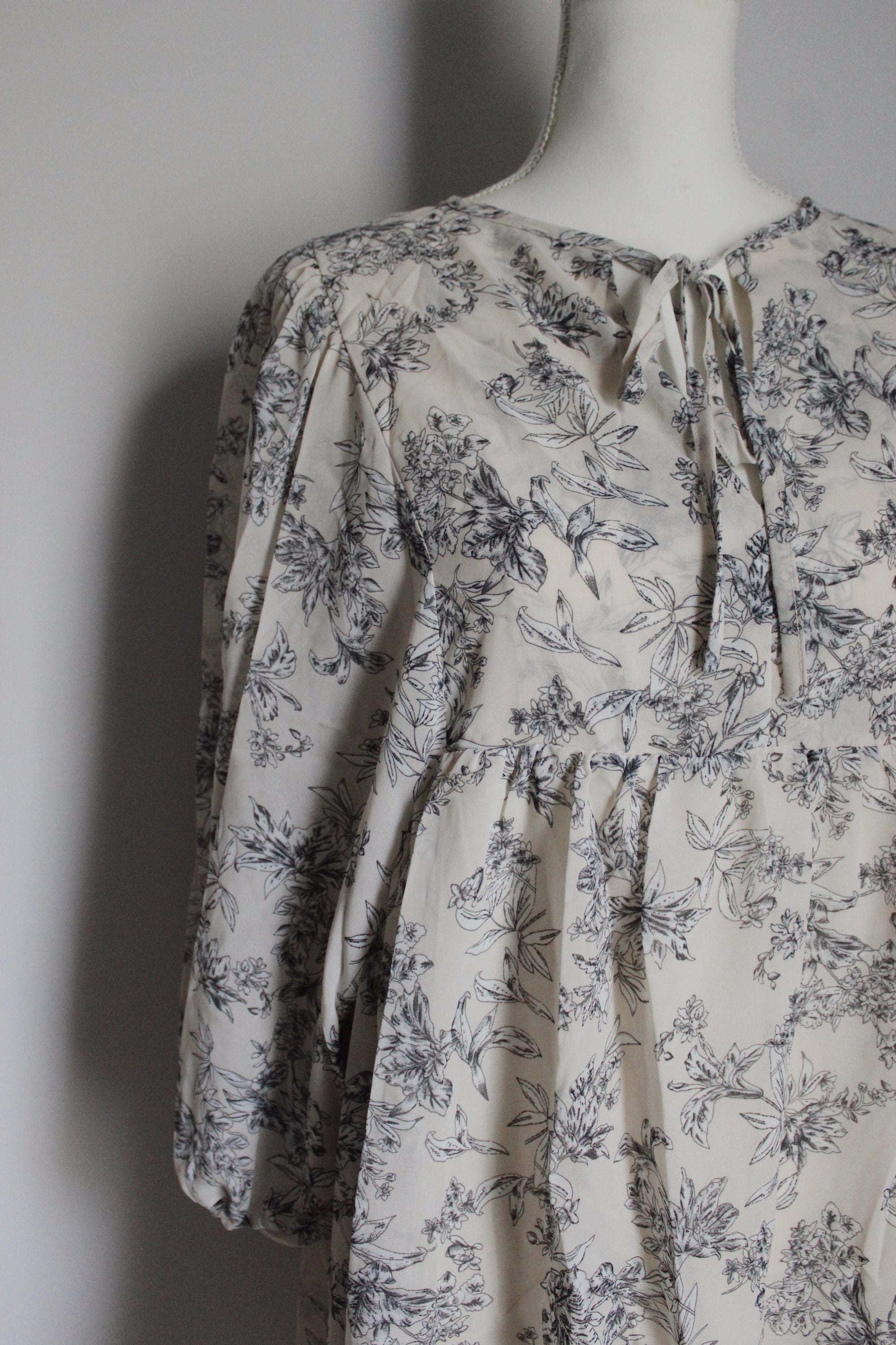 Fall Florals Babydoll Dress / Cream